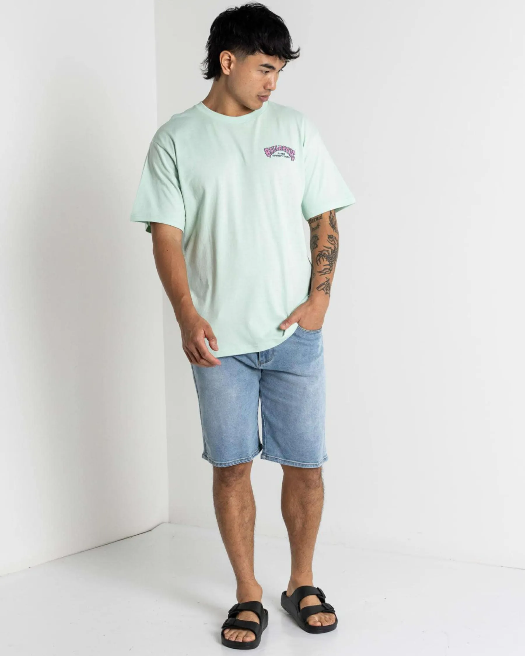 Tops & T-Shirts*Billabong 73 Arch Short Sleeve T-Shirt Mist Green