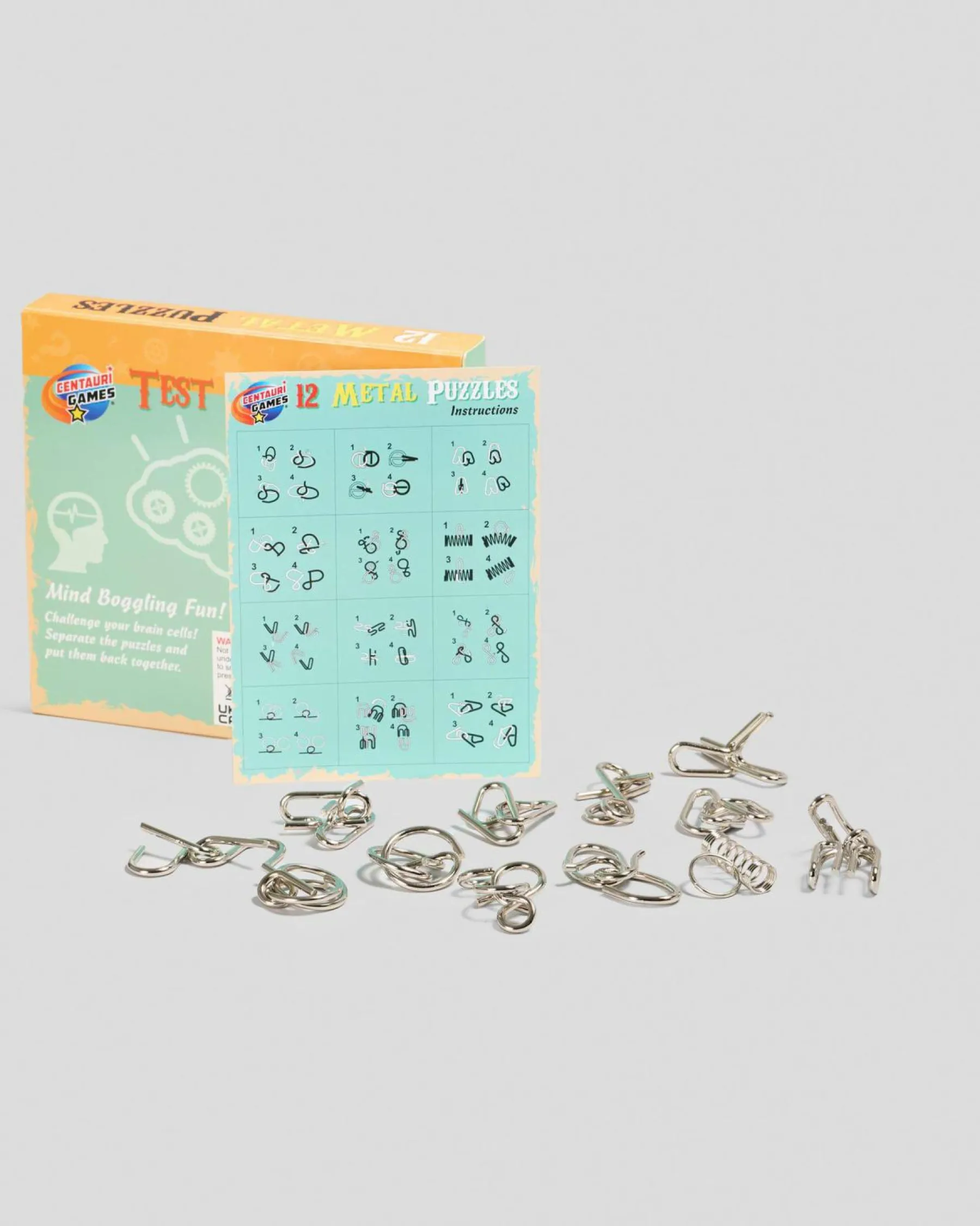 Gifts & Novelty|Gifts & Novelty*Get It Now 12 Metal Puzzles Silver