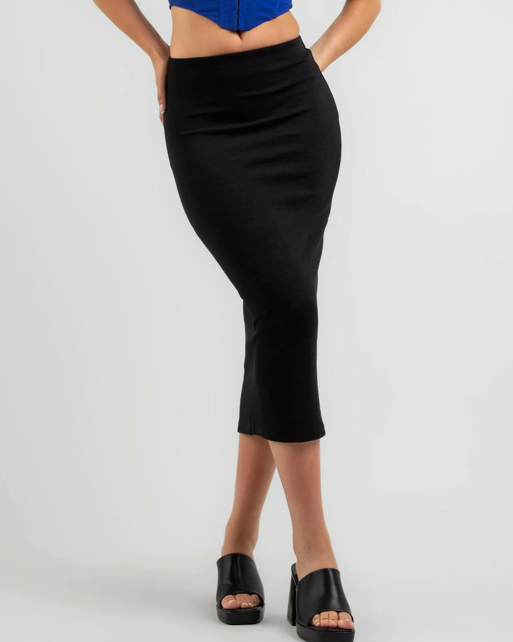 Bottoms*Ava And Ever Afia Midi Skirt Black