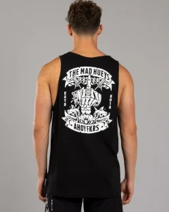 Tops & T-Shirts*The Mad Hueys Ahoy Fkrs Storm Singlet Tank Black