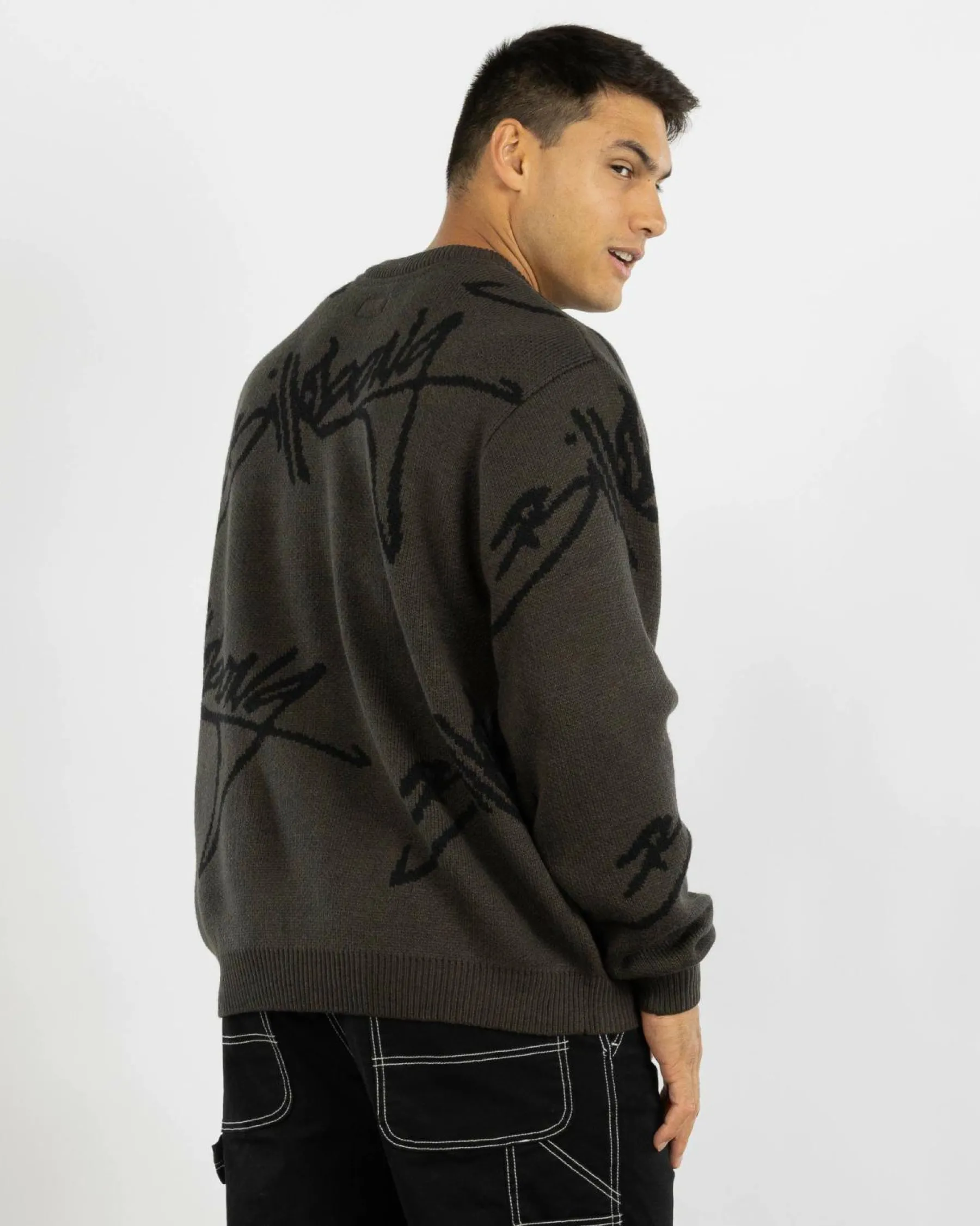 Knitwear|Hoodies & Sweatshirts*Billabong All Over Sweater Knit Jumper Raven