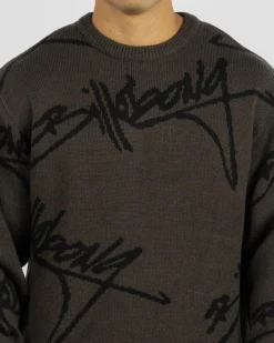 Knitwear|Hoodies & Sweatshirts*Billabong All Over Sweater Knit Jumper Raven