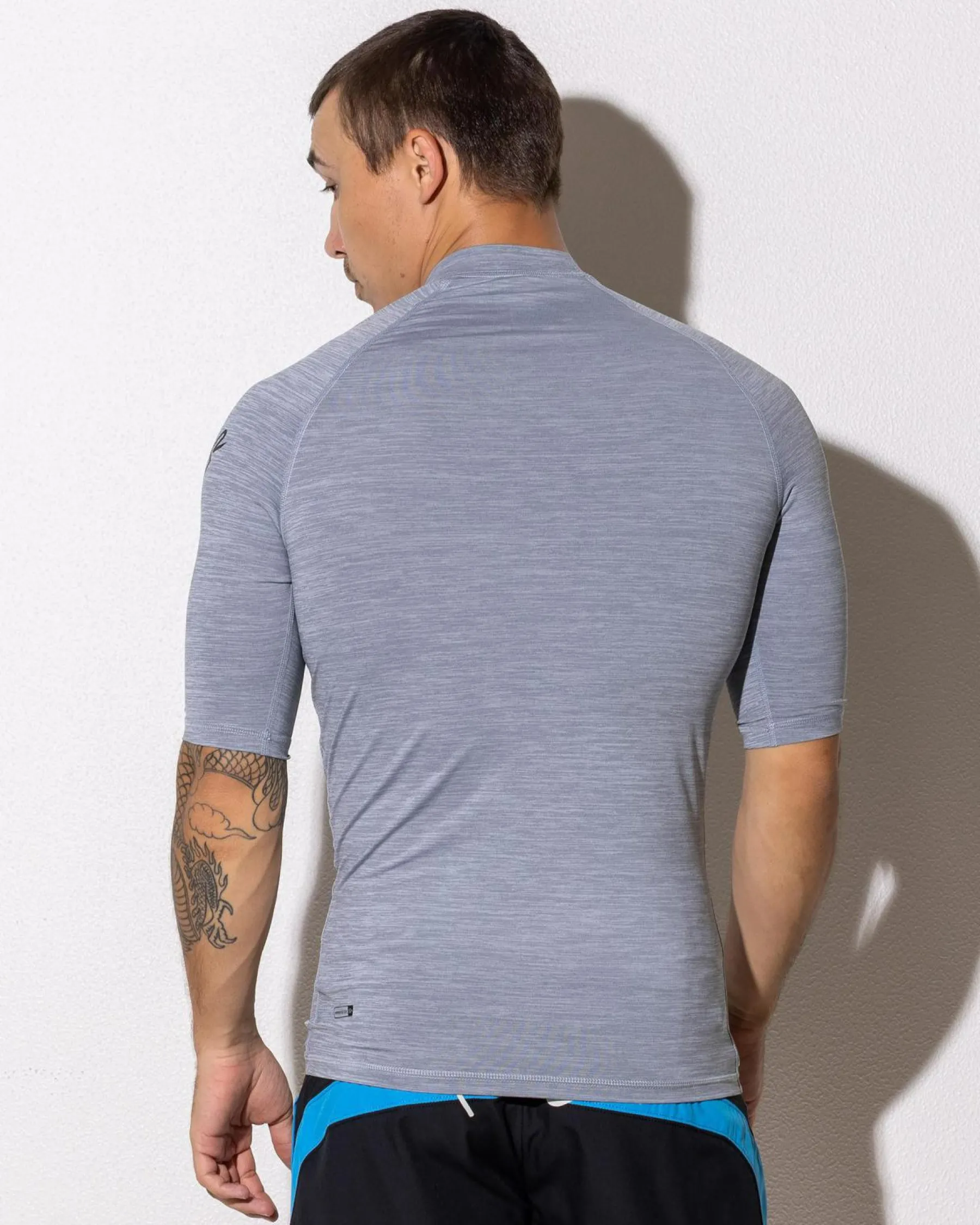 Rashies*Quiksilver All Time Short Sleeve Rash Vest Quarry Heather
