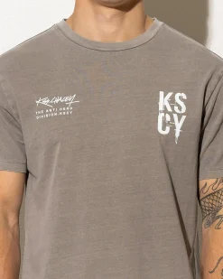 Tops & T-Shirts*Kiss Chacey Alpha Dual Curved T-Shirt Pigment Elephant Grey