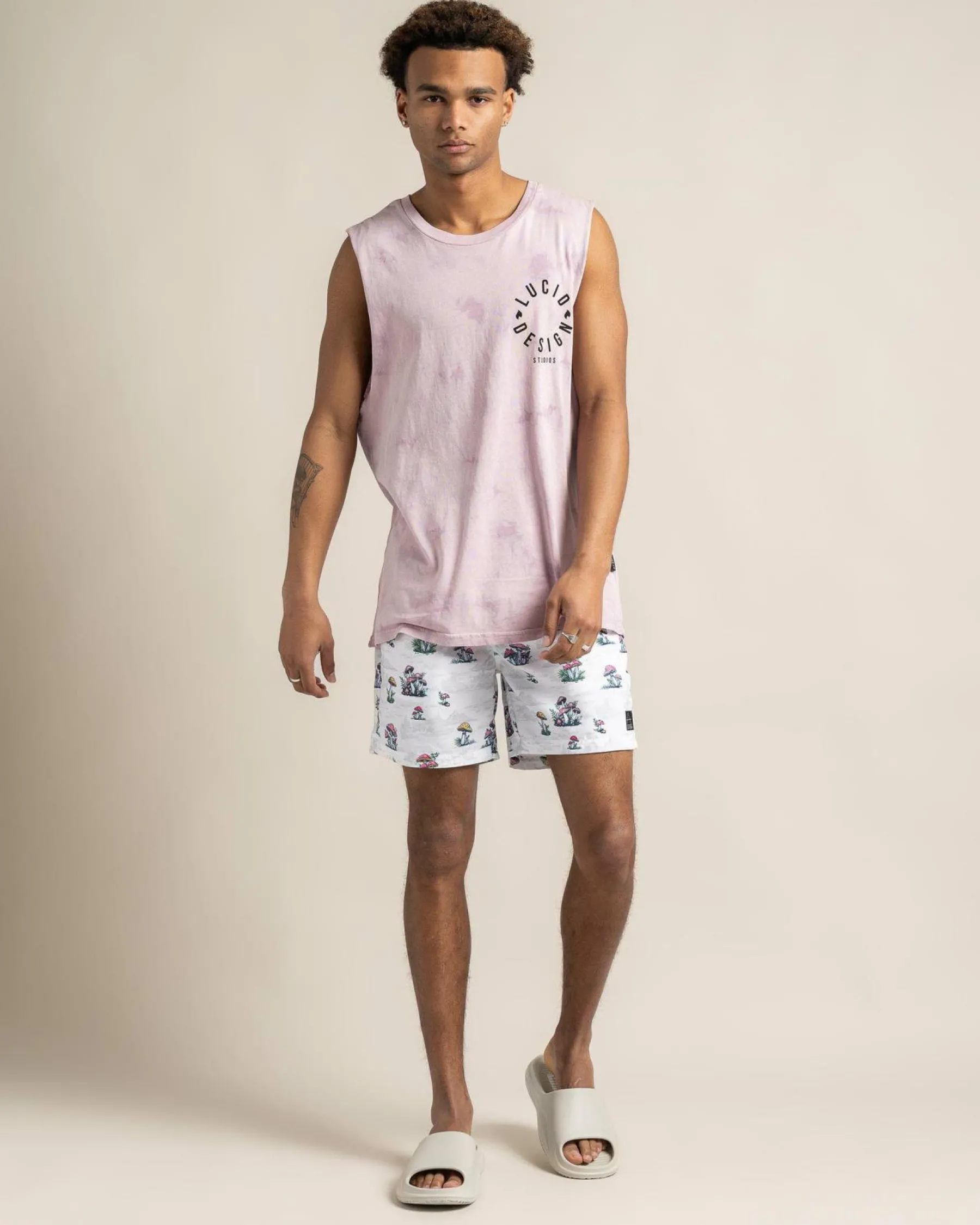 Shorts & Bottoms*Lucid Animate Elastic Waist Shorts White