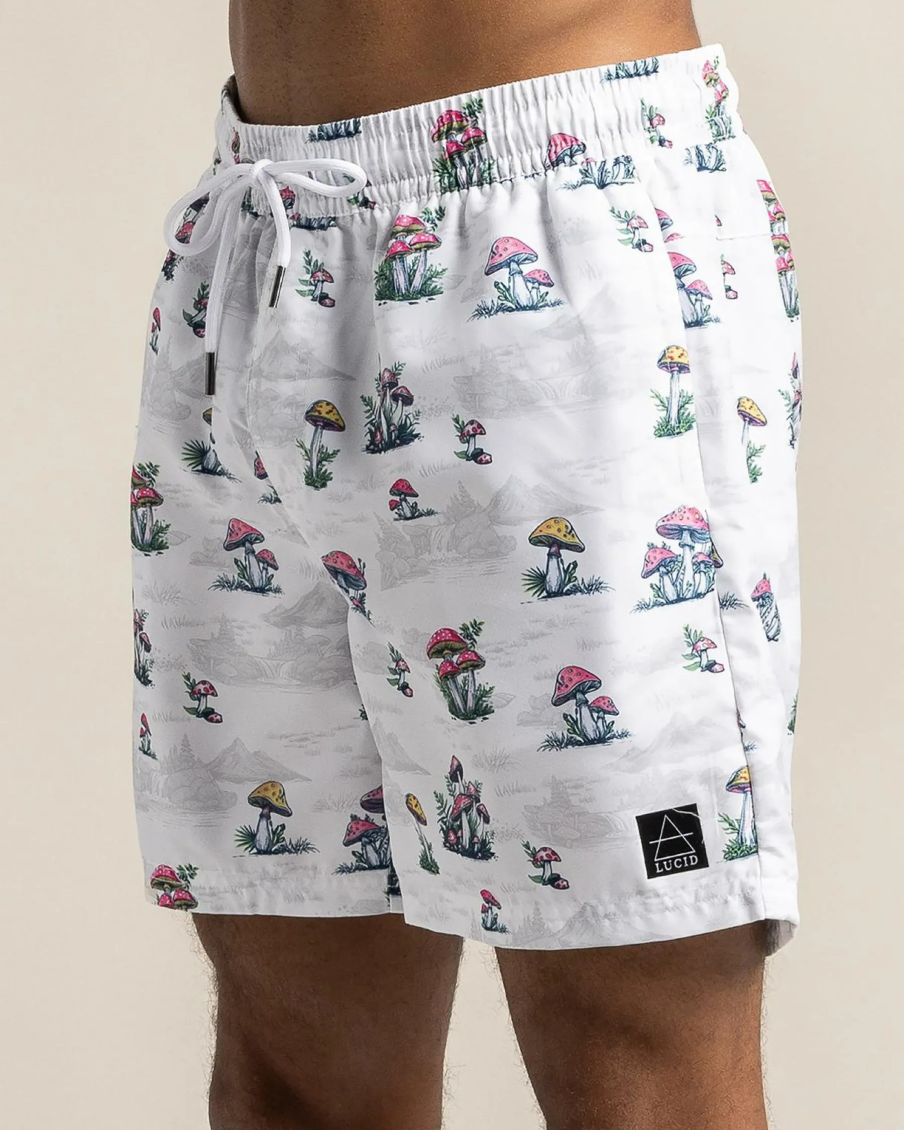 Shorts & Bottoms*Lucid Animate Elastic Waist Shorts White