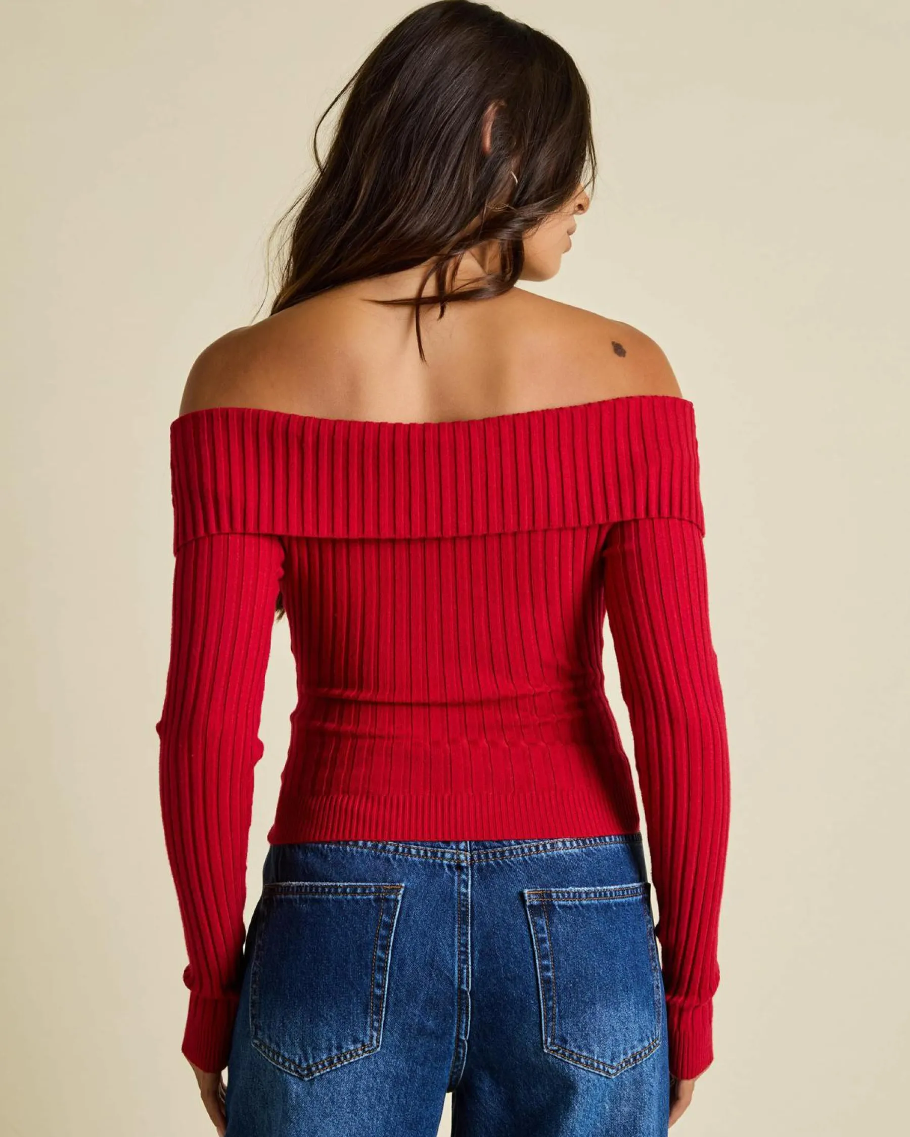 Tops*Ava And Ever Ari Off Shoulder Knit Top Berry