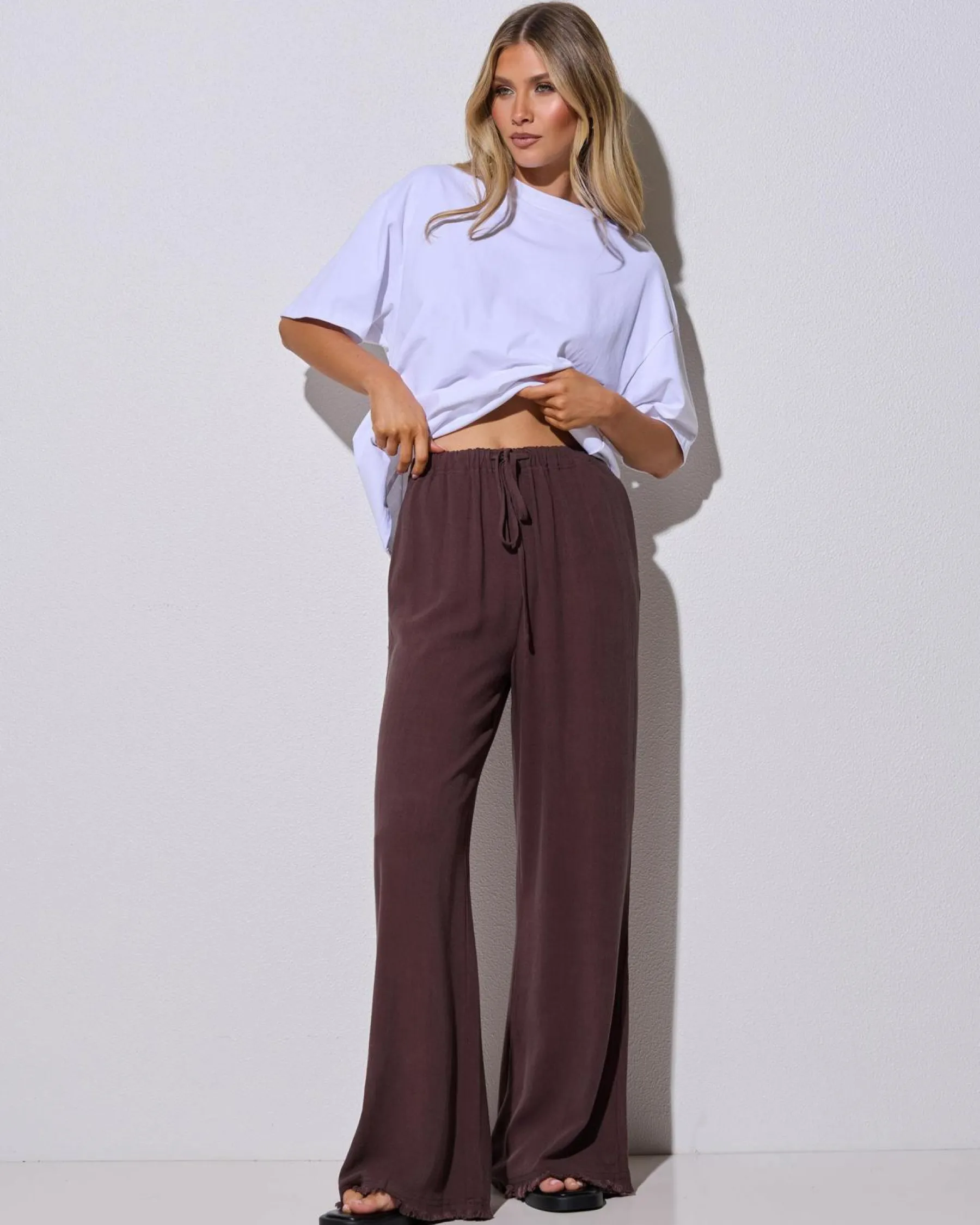 Hot Aria Dallis Pants Women Sets|Linen Blend