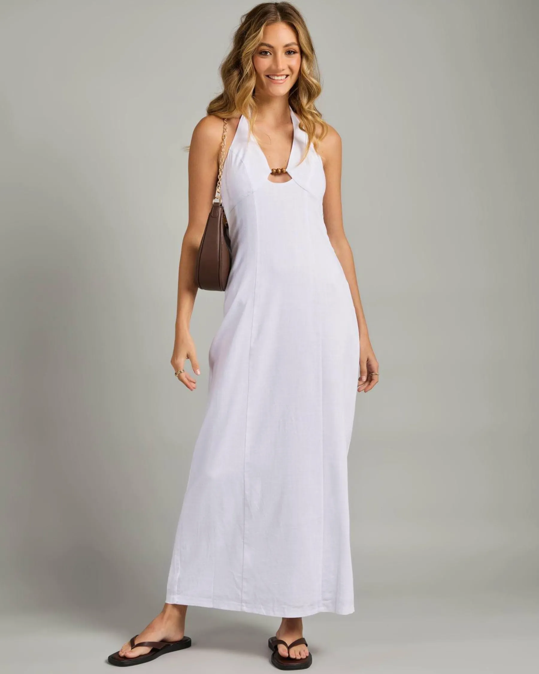 Discount Ava Hawaii Maxi Dress Women Linen Blend|Dresses