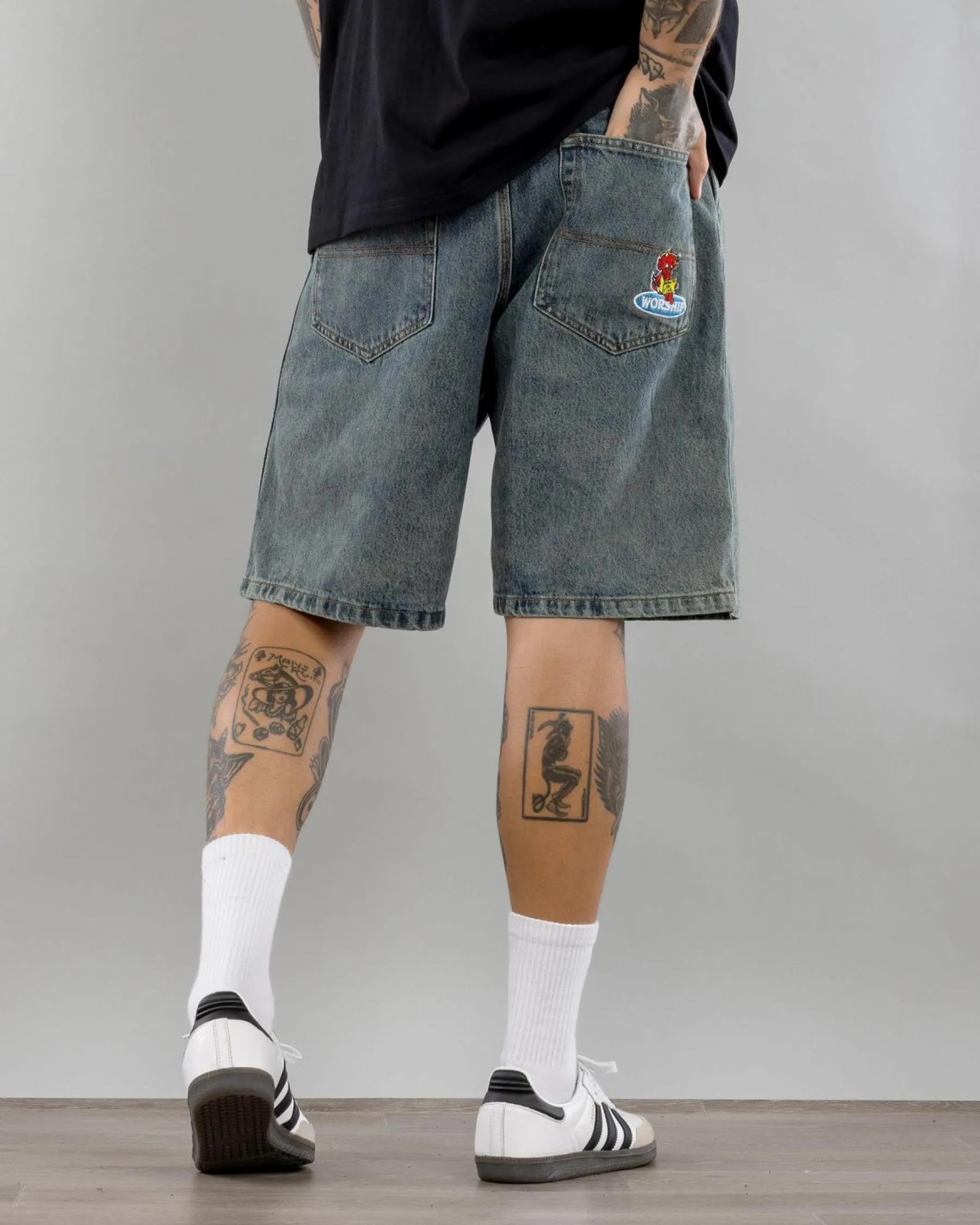 Denim|Shorts & Bottoms*Worship Supplies Be Cool Big Dawg Jean Shorts Blue Haze
