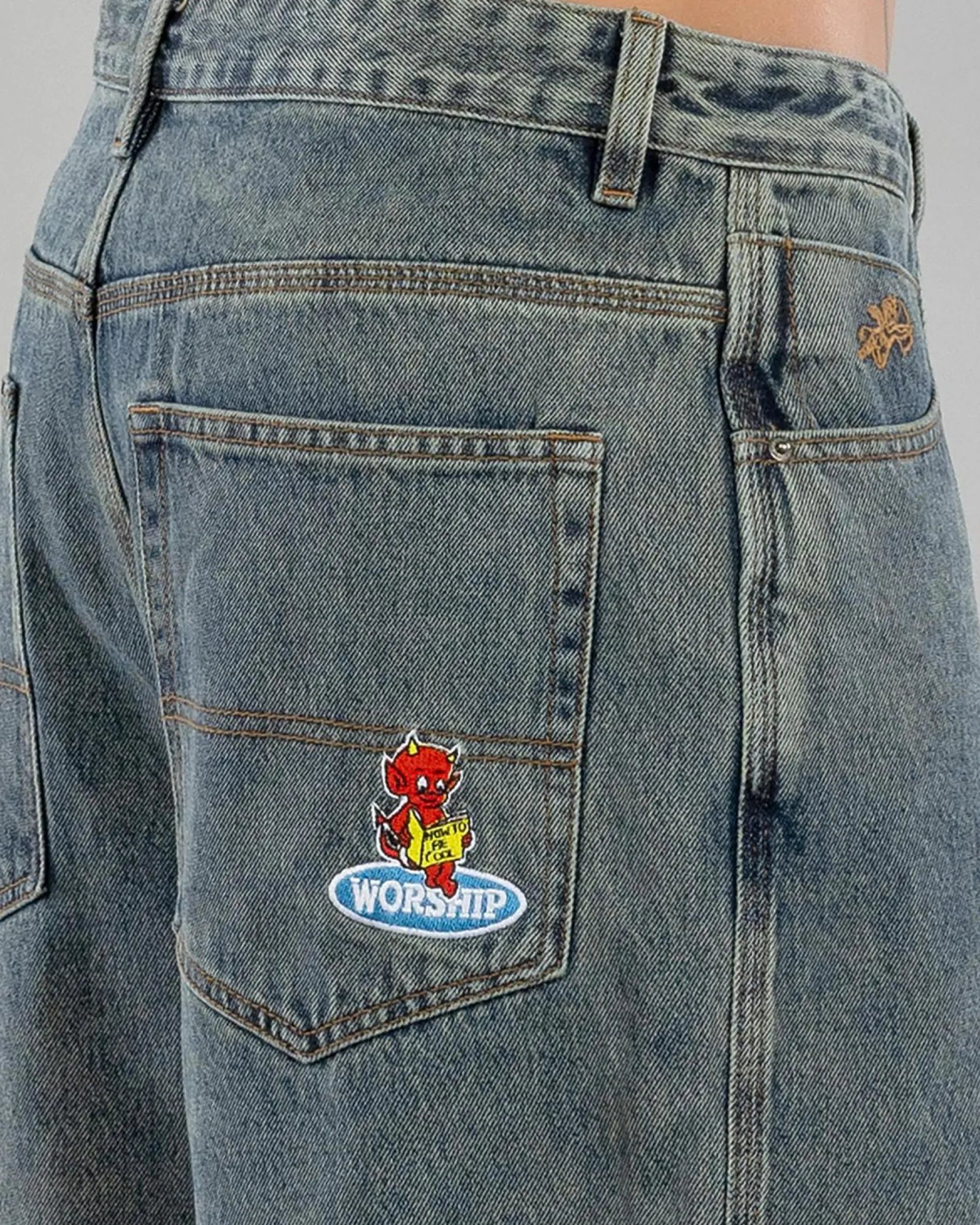 Denim|Shorts & Bottoms*Worship Supplies Be Cool Big Dawg Jean Shorts Blue Haze