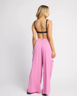 Bottoms*Billabong Beach Babe Cargo Beach Pants Berry Pink