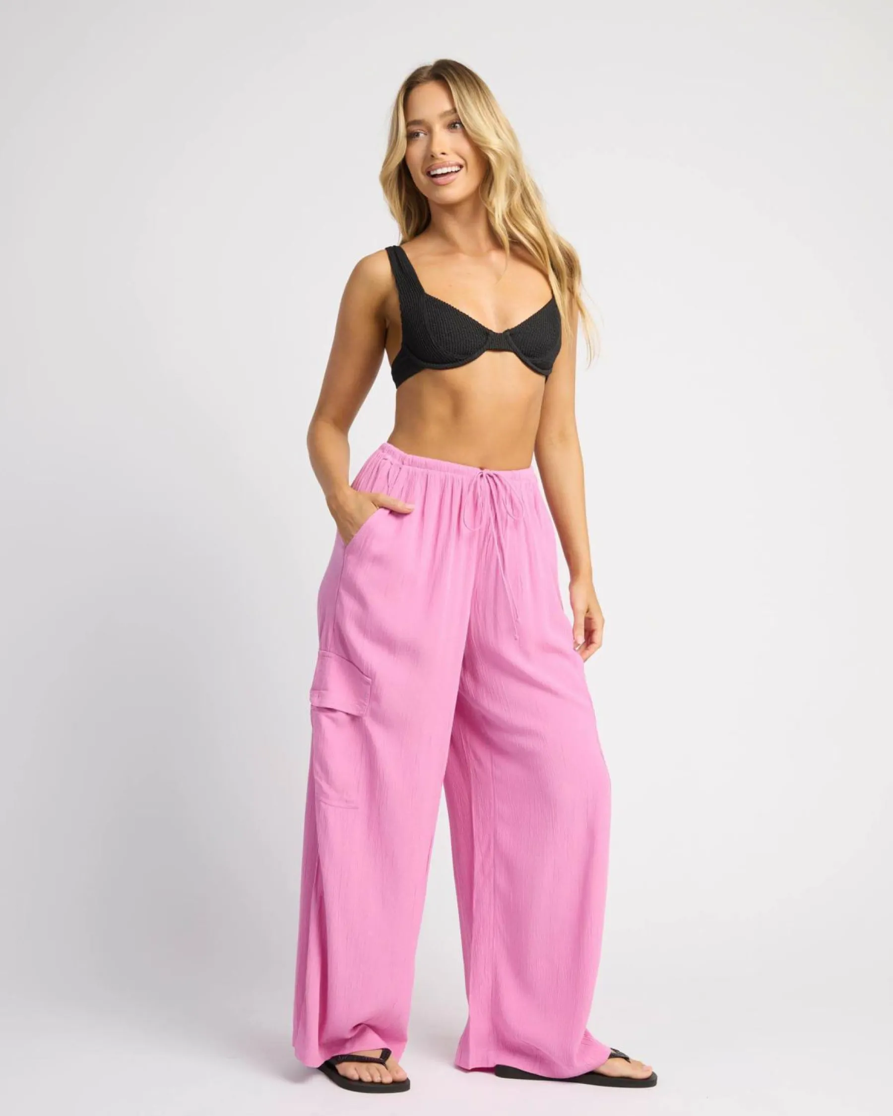Bottoms*Billabong Beach Babe Cargo Beach Pants Berry Pink