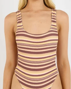 Sale Beach Waves Square Tanker One Piece Swimsuit Women One Pieces