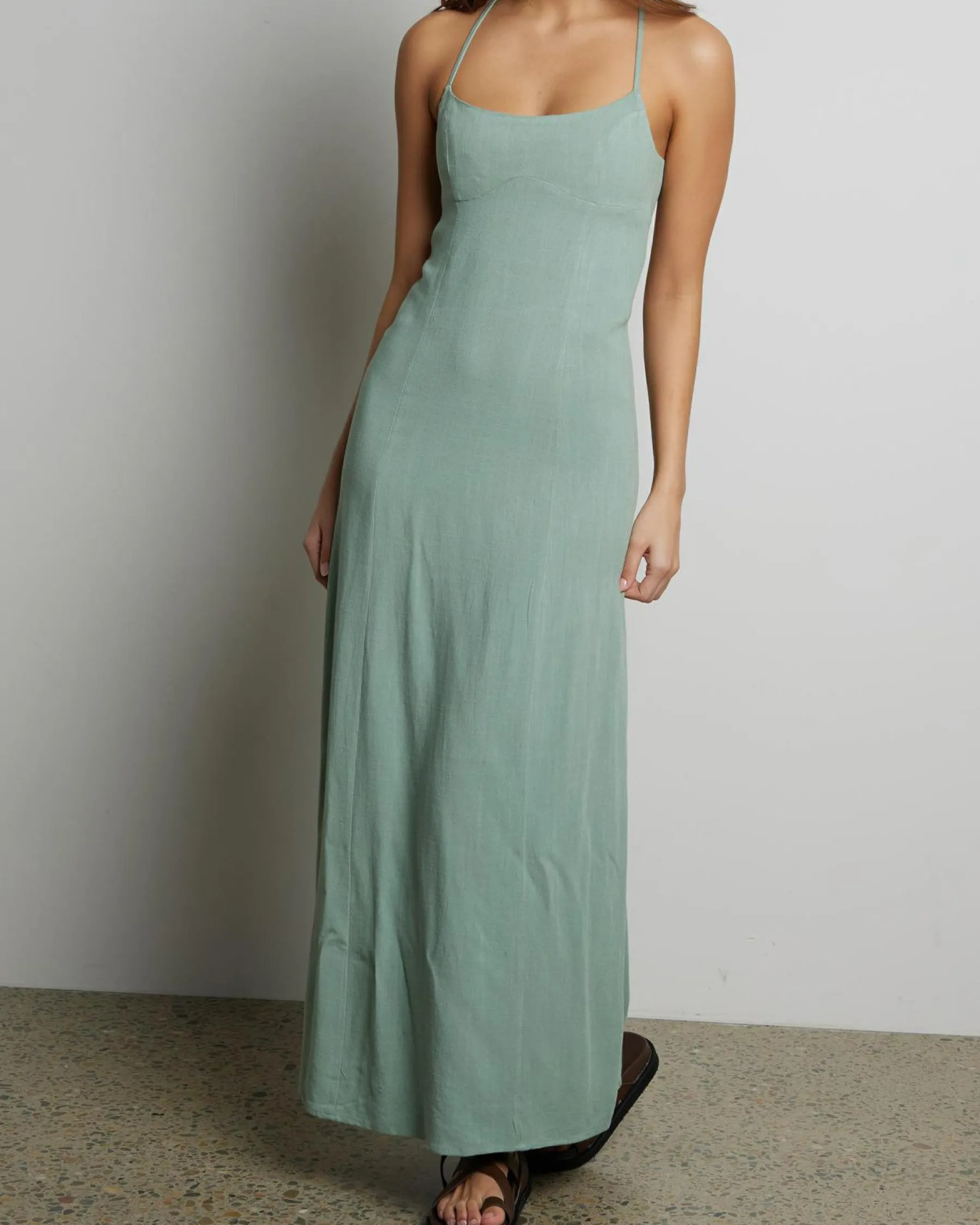 Linen Blend|Dresses*Ava And Ever Bella Maxi Dress Sage