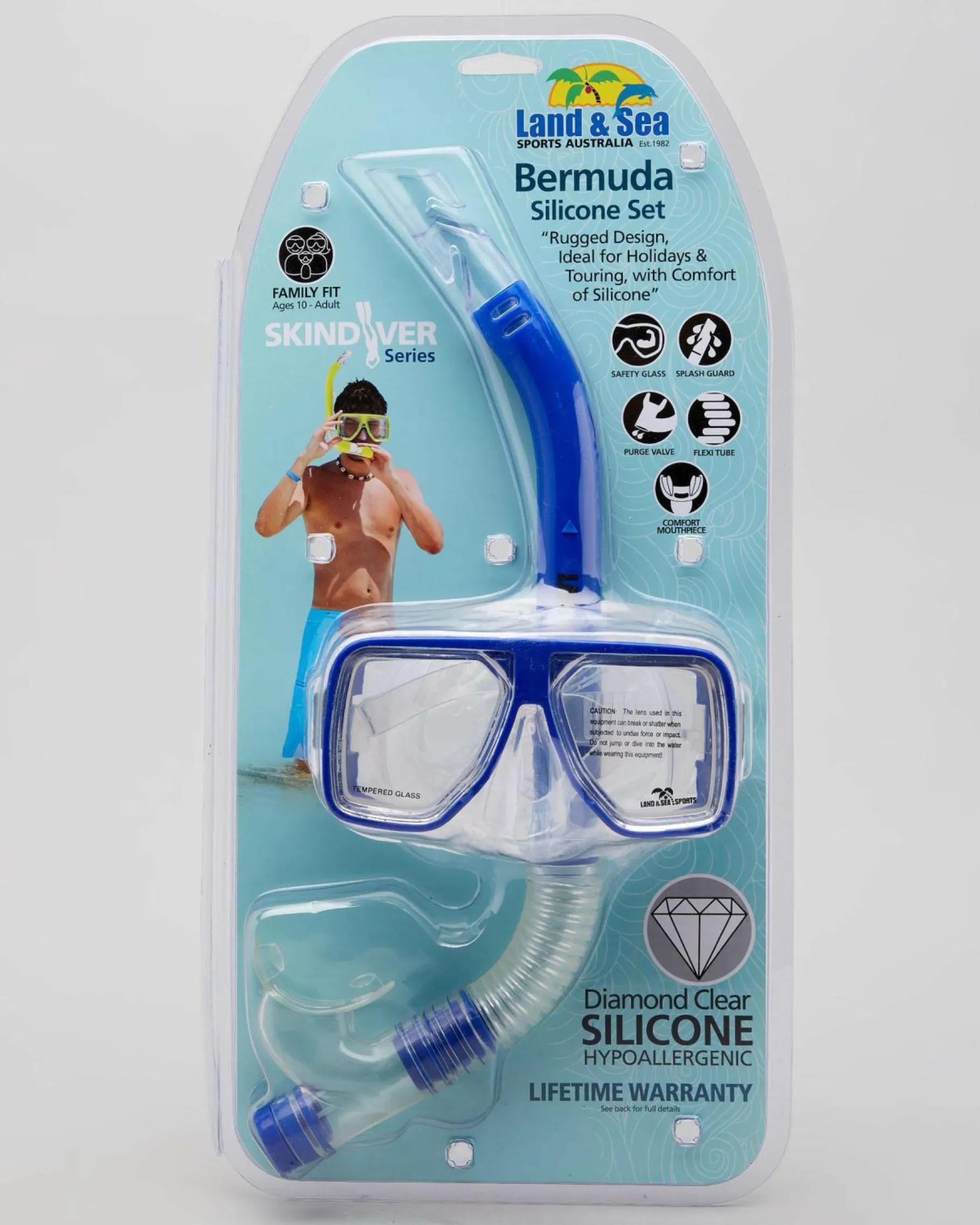 Surf|Surf*Land & Sea Sports Bermuda Mask & Snorkel Set Blue