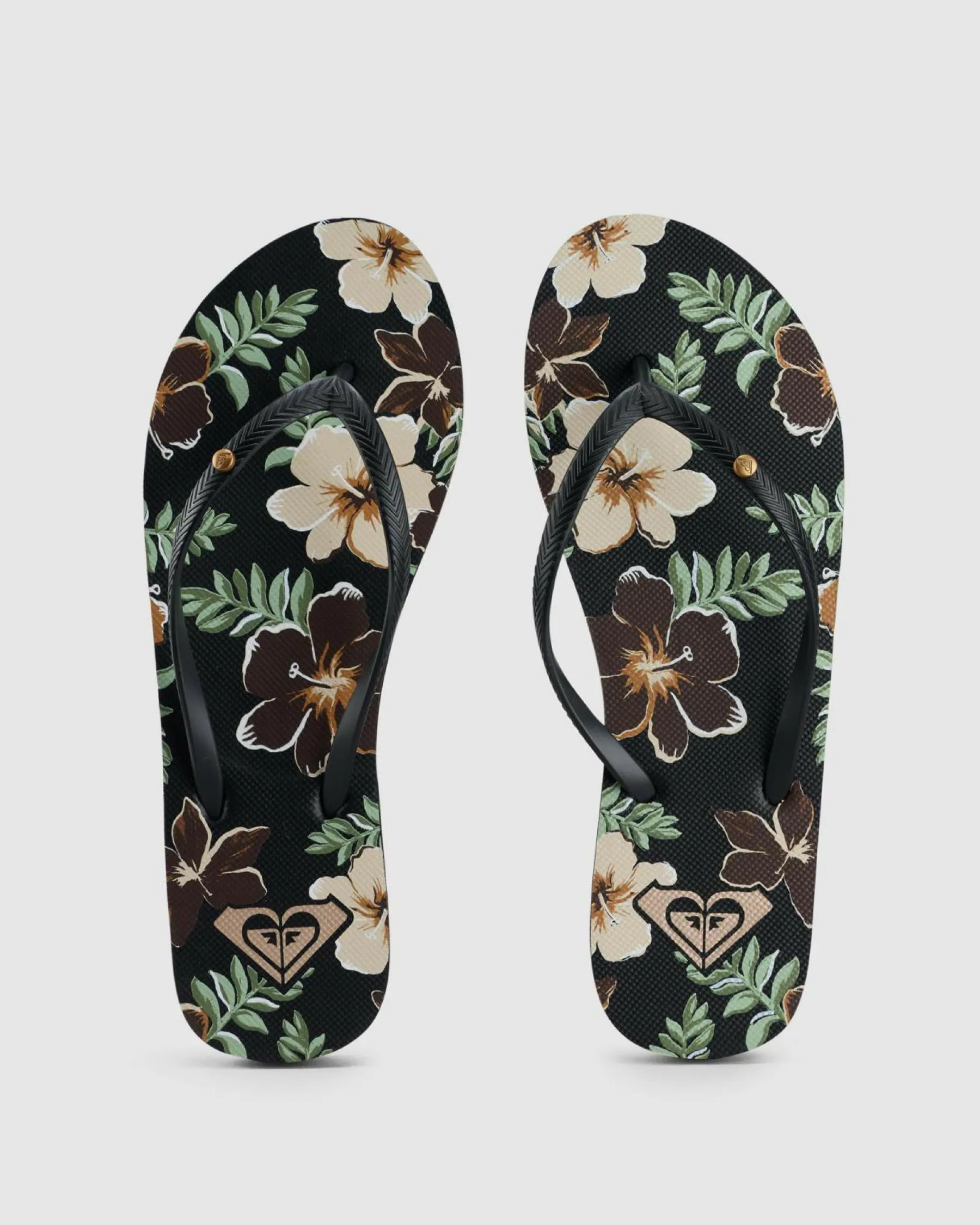 Flip Flops*Roxy Bermuda Print Thongs Tropical Feels