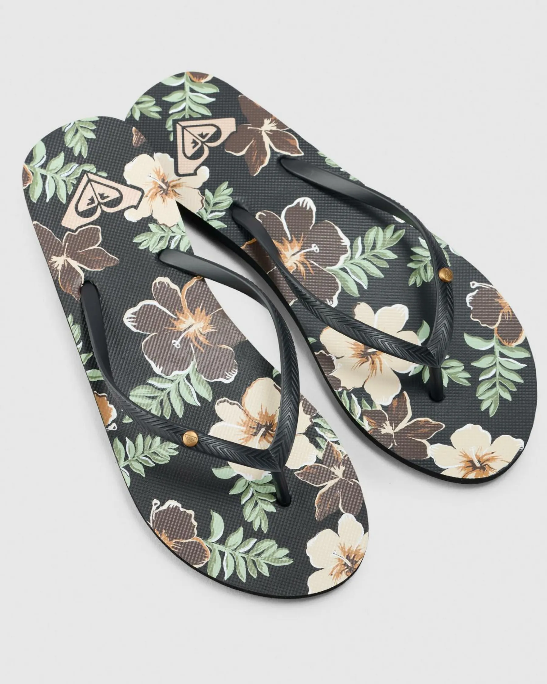 Flip Flops*Roxy Bermuda Print Thongs Tropical Feels