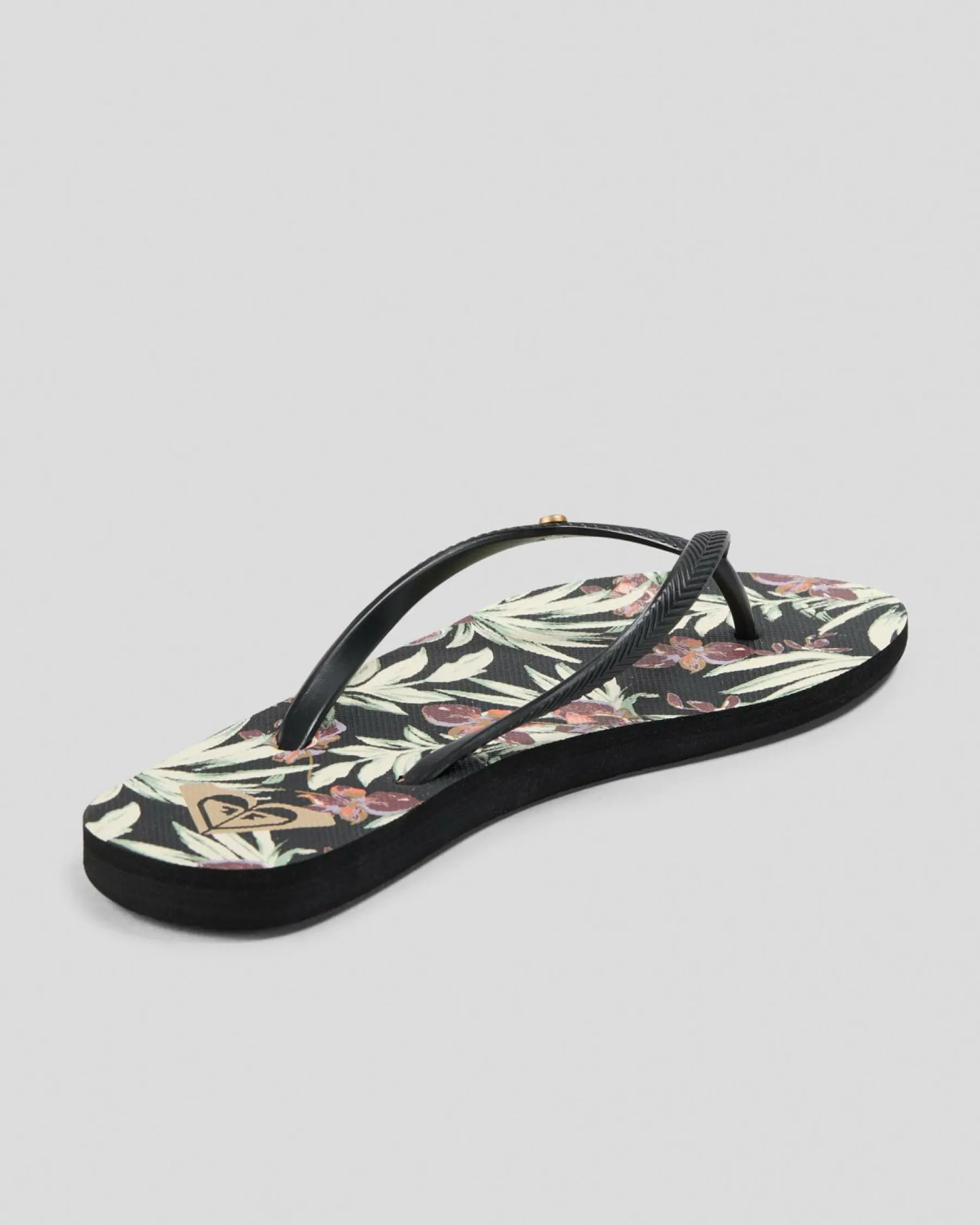 Flip Flops*Roxy Bermuda Thongs White/black/flower