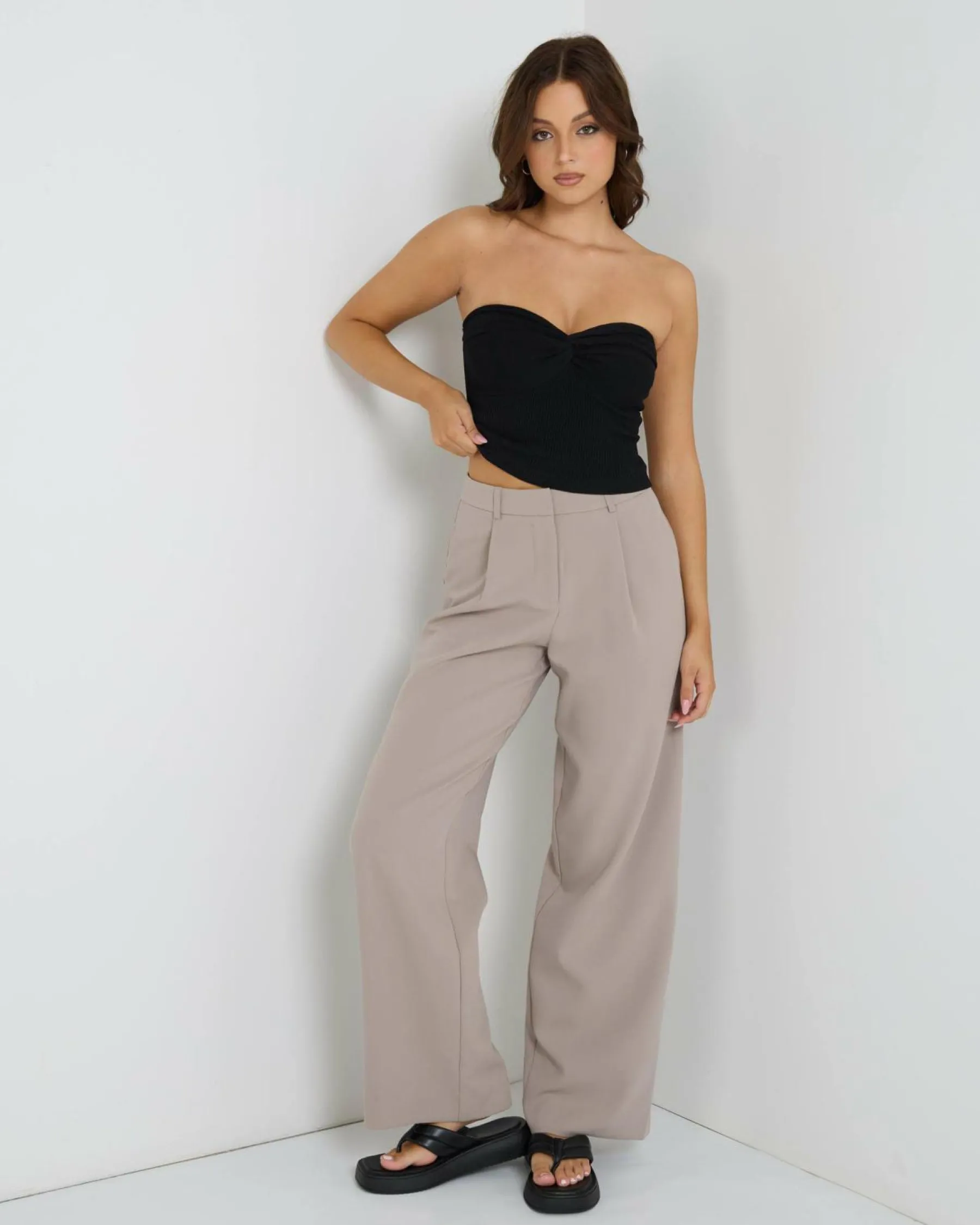 Tops*Mooloola Bianca Knit Tube Top Black