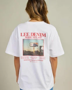 Tops*Lee Billboard Baggy T-Shirt Optic White