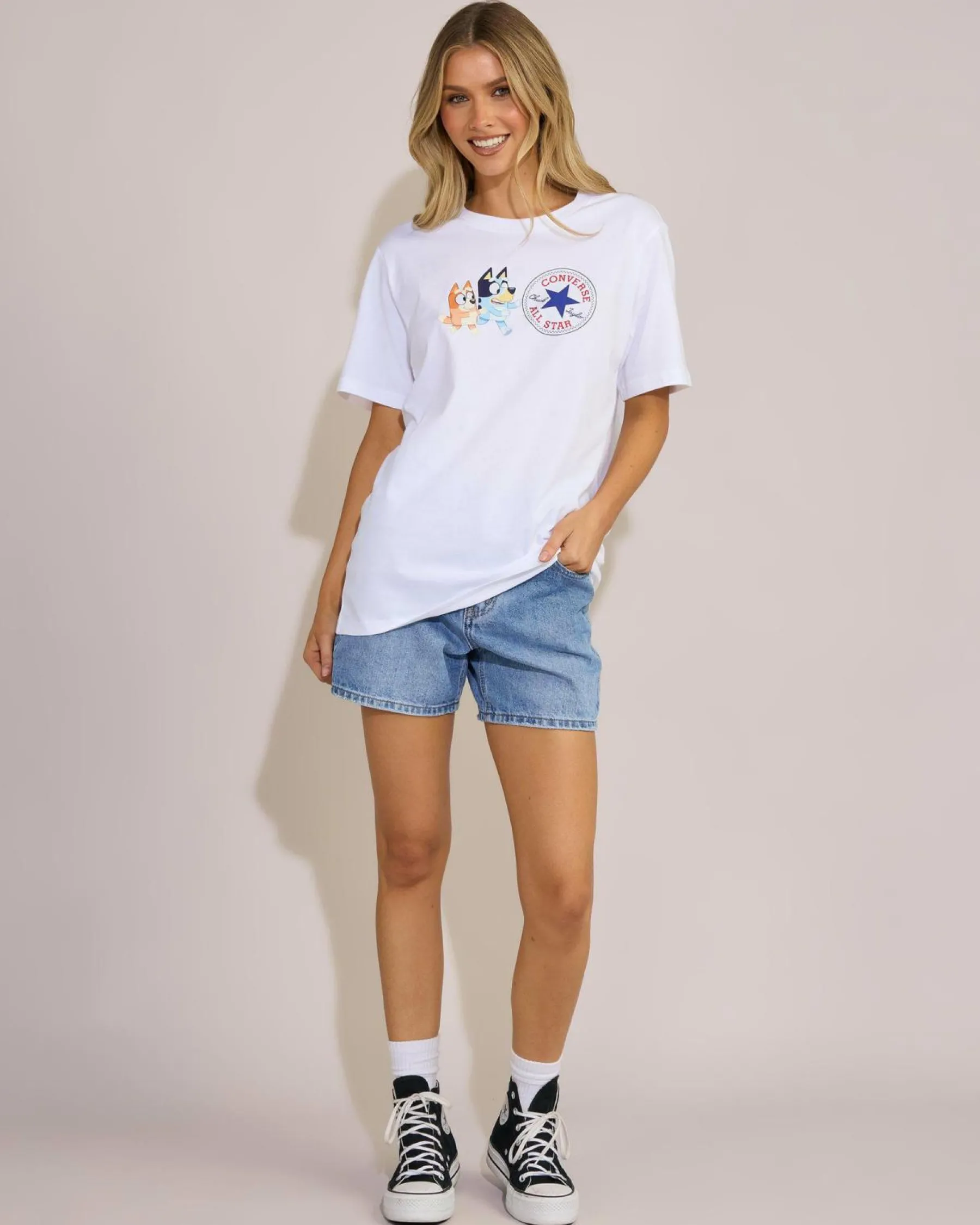 Tops*Converse Bluey X Rolling T-Shirt White