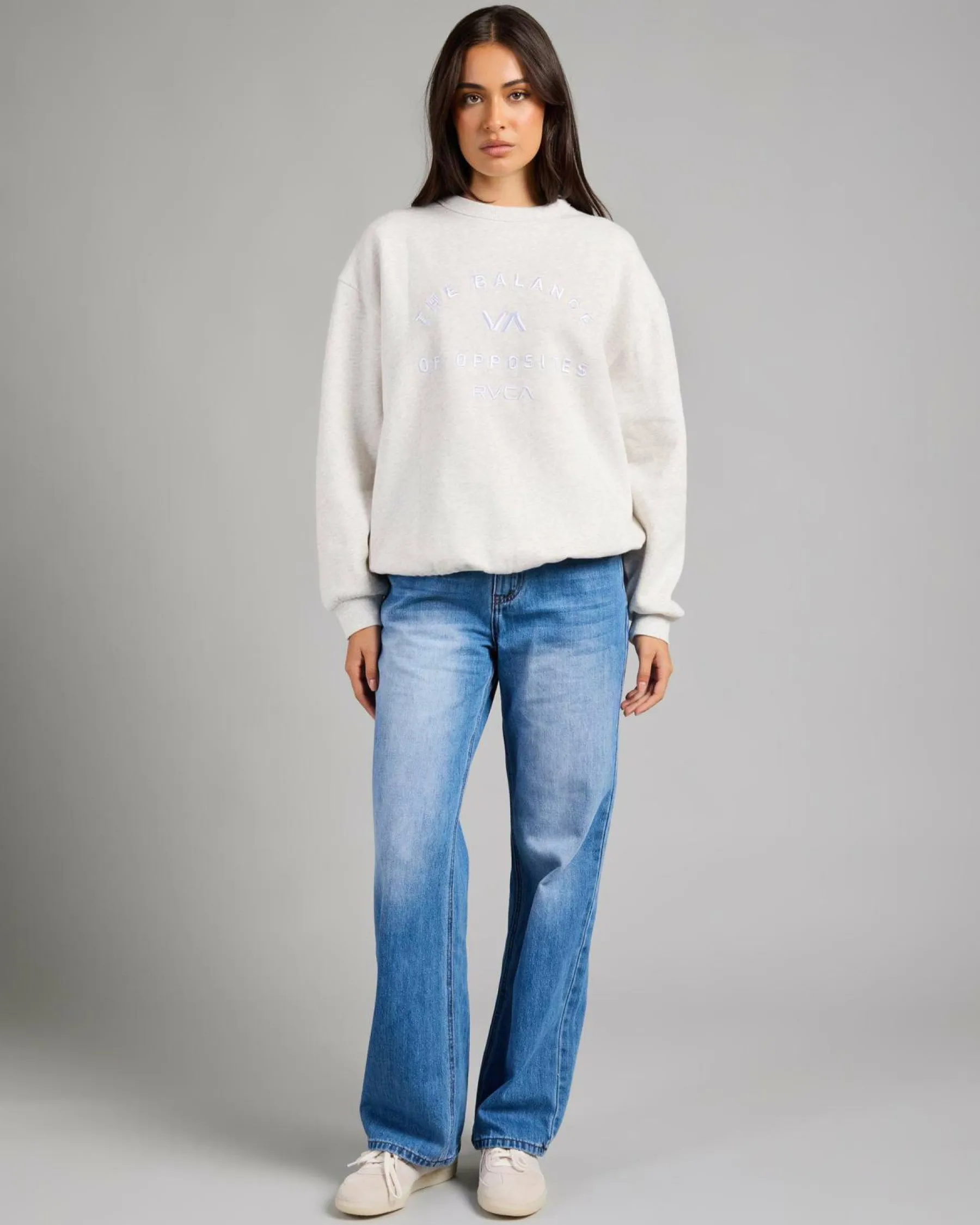 Jumpers & Hoodies*RVCA Bold Vintage Crewneck Sweatshirt Grey Marle