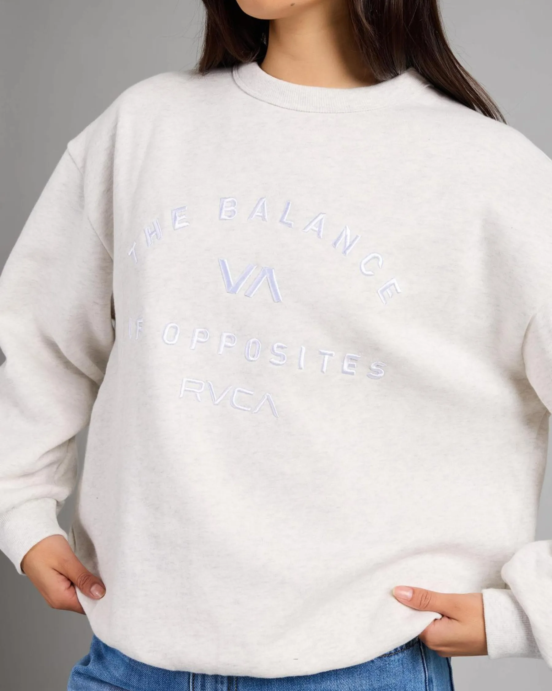 Jumpers & Hoodies*RVCA Bold Vintage Crewneck Sweatshirt Grey Marle