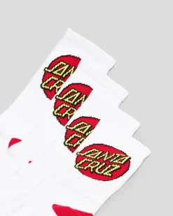 Socks & Accesories*Santa Cruz Boys' Classic Dot Crew Socks 4 Pack White