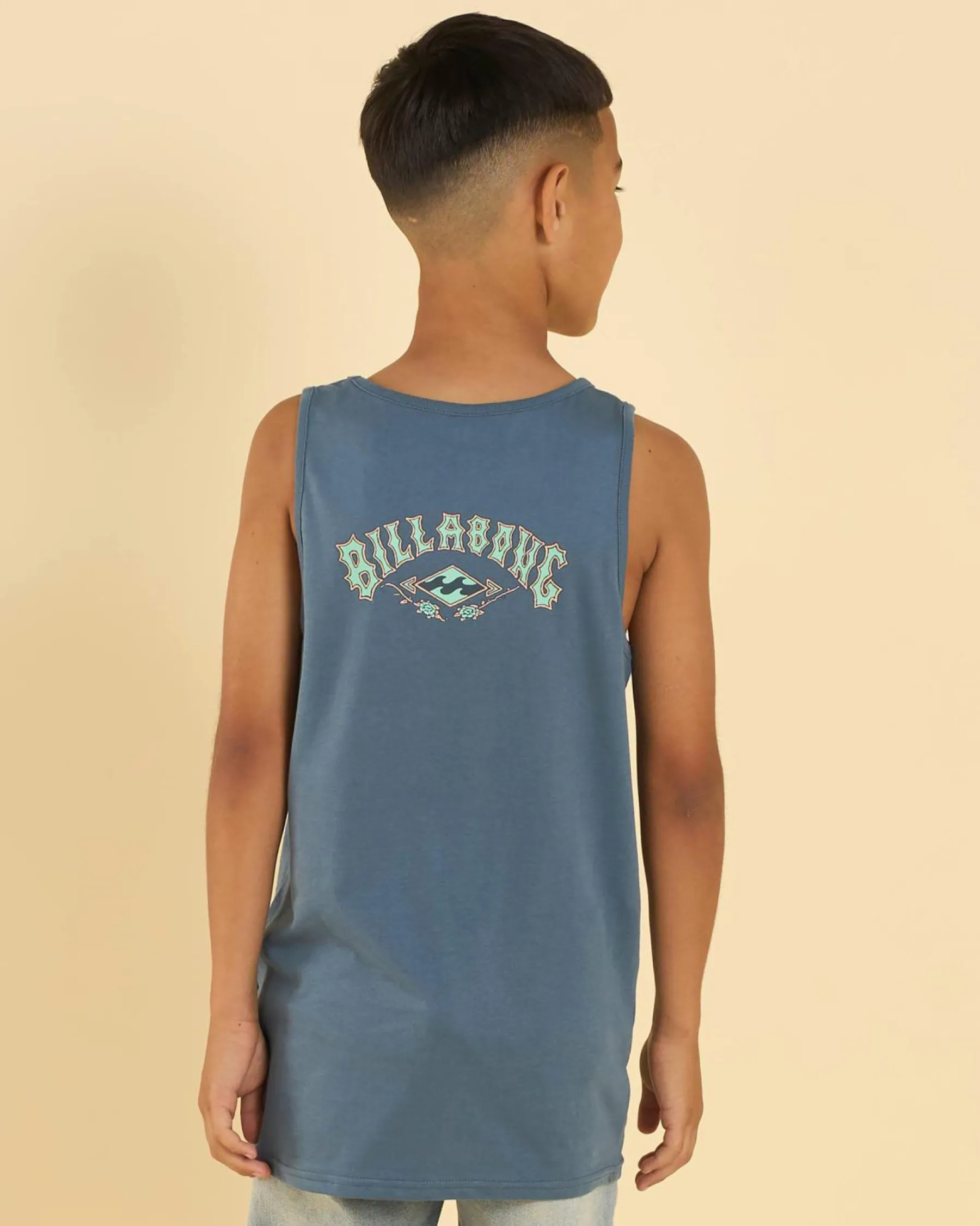 Tops & T-Shirts*Billabong Boys' Crossboards Tank Steel Blue