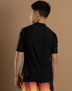Rashies*Rip Curl Boys' Future Evolution Short Sleeve Rash Vest Black