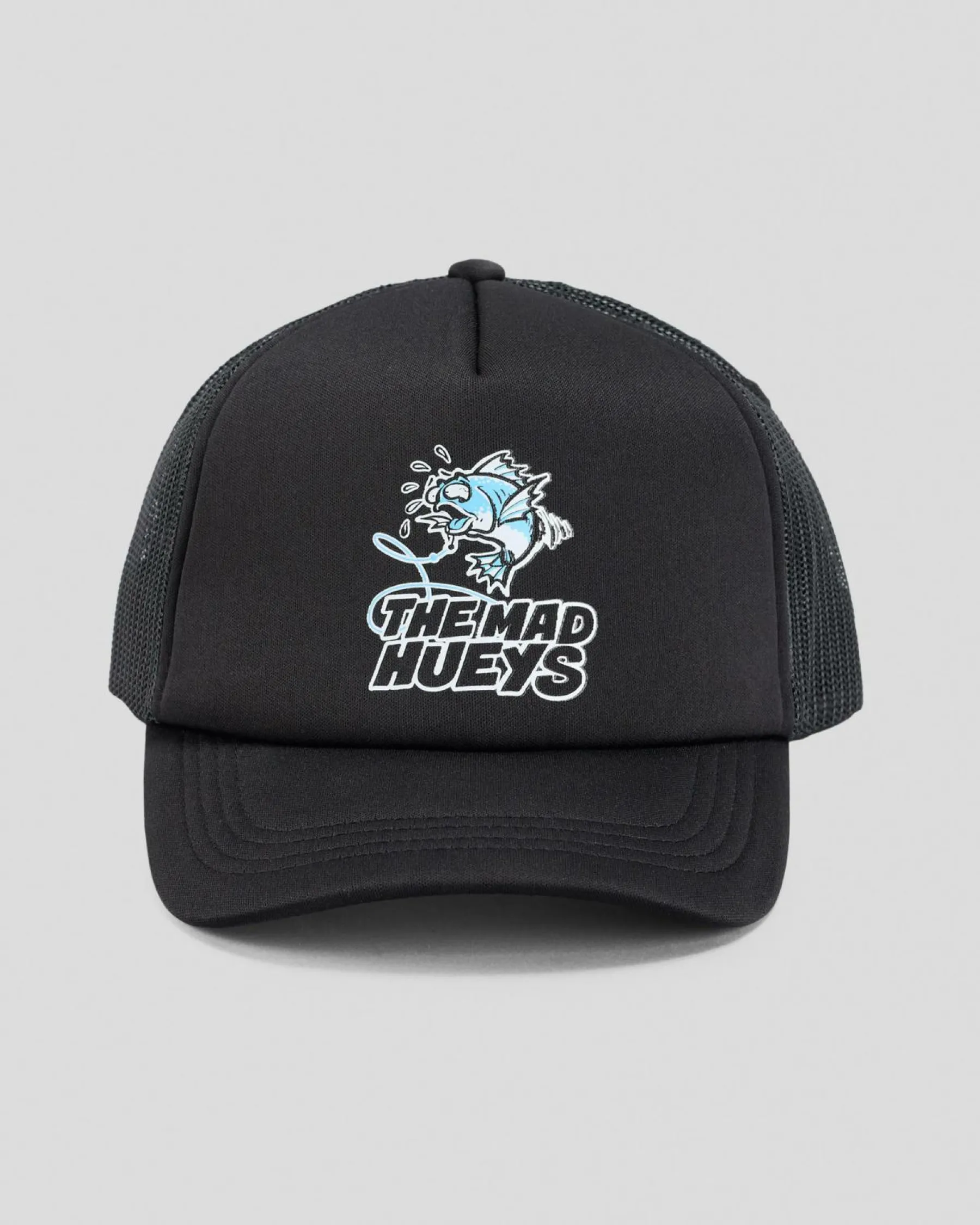 Headwear*The Mad Hueys Boys' Great Bite Shark Trucker Cap Black