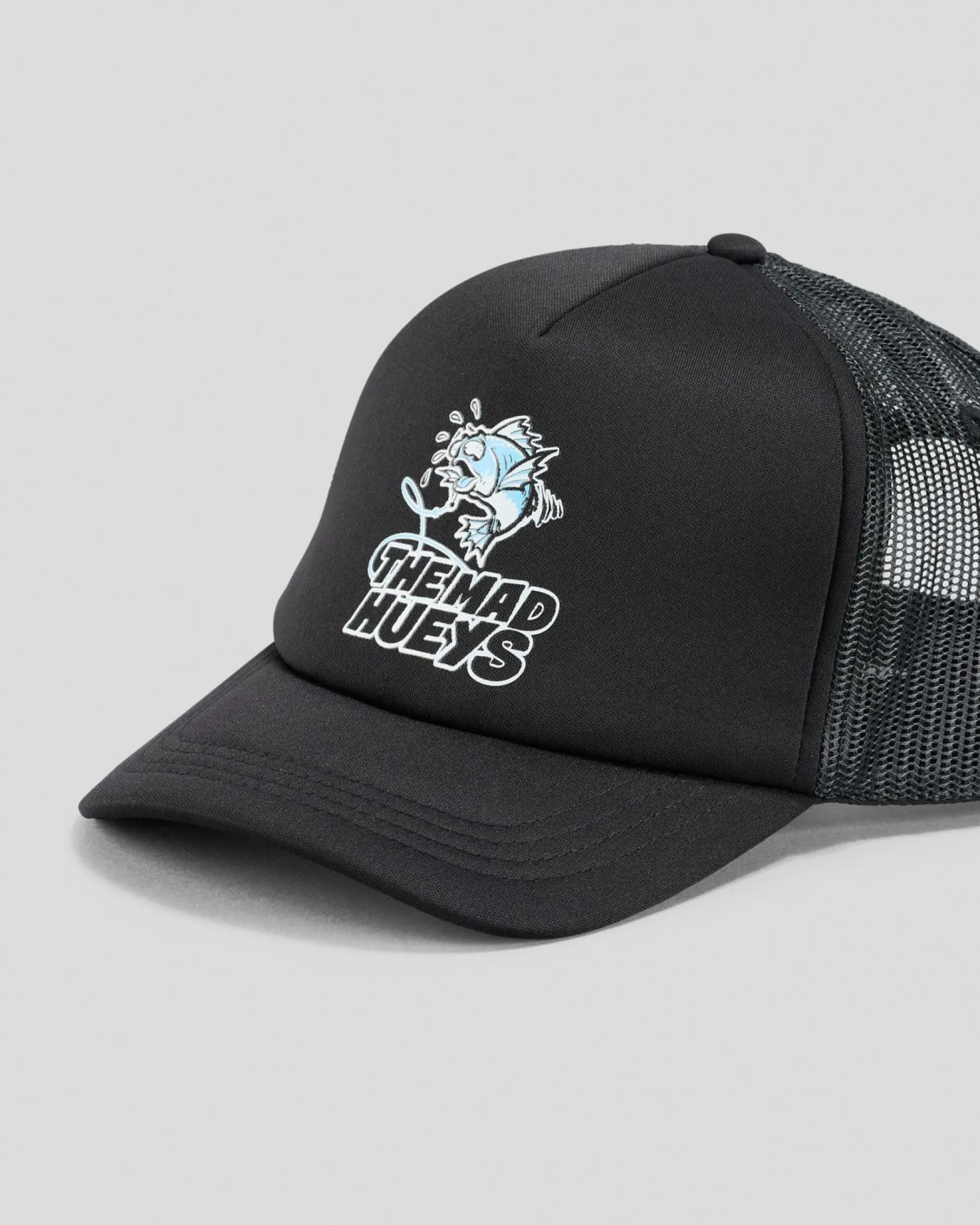 Headwear*The Mad Hueys Boys' Great Bite Shark Trucker Cap Black