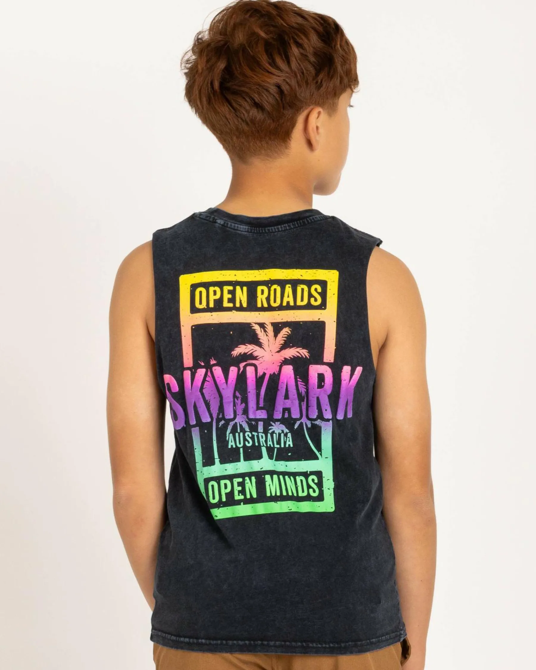 Tops & T-Shirts*Skylark Boys' Illuminate Muscle Tank Navy Acid