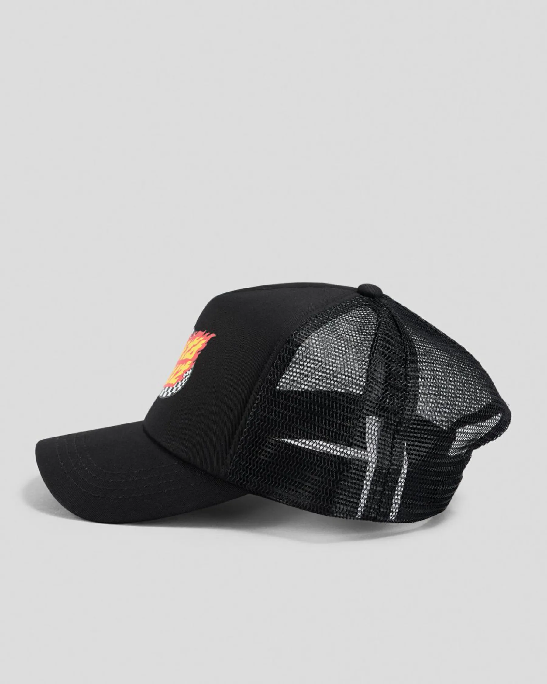 Online Boys' Oval Check Flame Dot Trucker Cap Kids Headwear