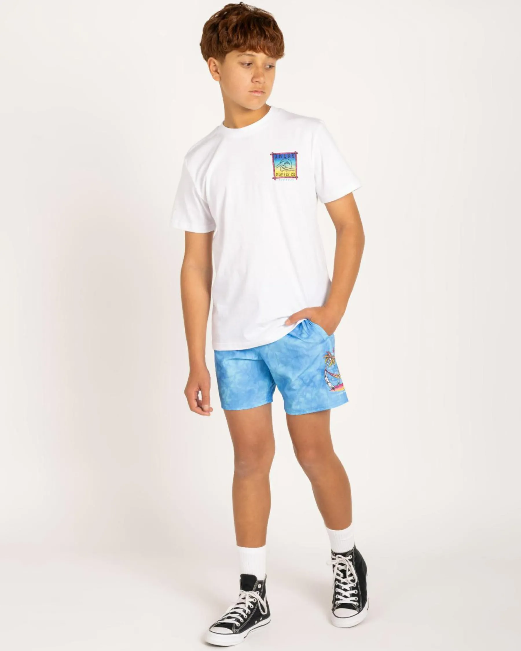 Shorts & Bottoms*Salty Life Boys' Relative Elastic Waist Shorts Blue Mottle