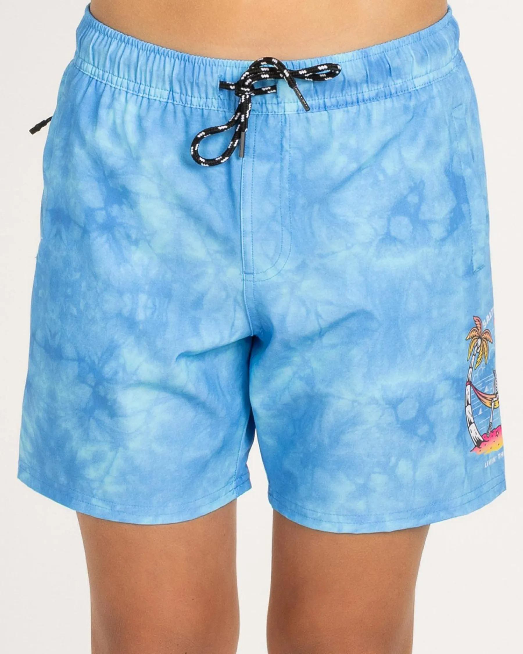 Shorts & Bottoms*Salty Life Boys' Relative Elastic Waist Shorts Blue Mottle