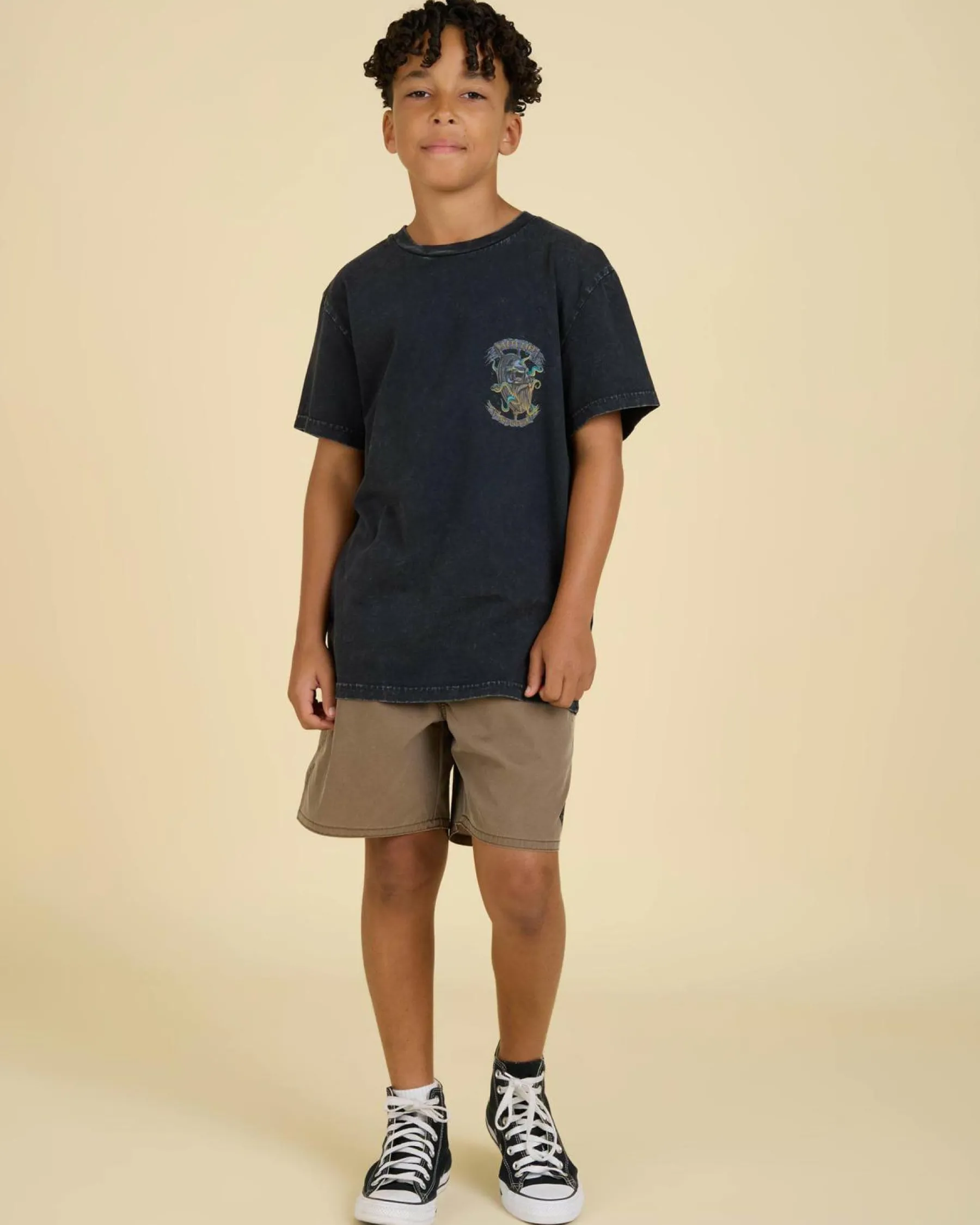 Tops & T-Shirts*Salty Life Boys' Servitude T-Shirt Black Acid