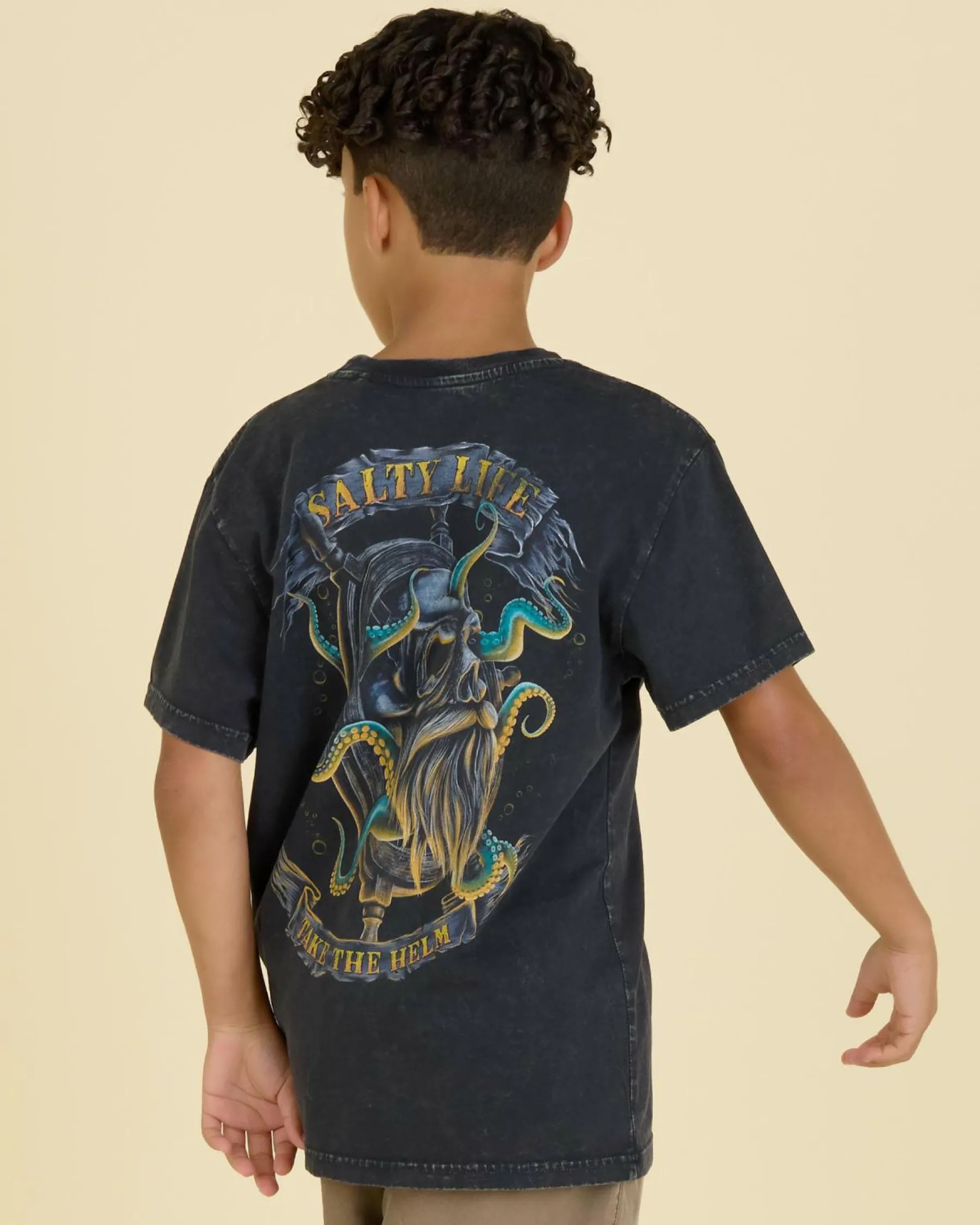 Tops & T-Shirts*Salty Life Boys' Servitude T-Shirt Black Acid