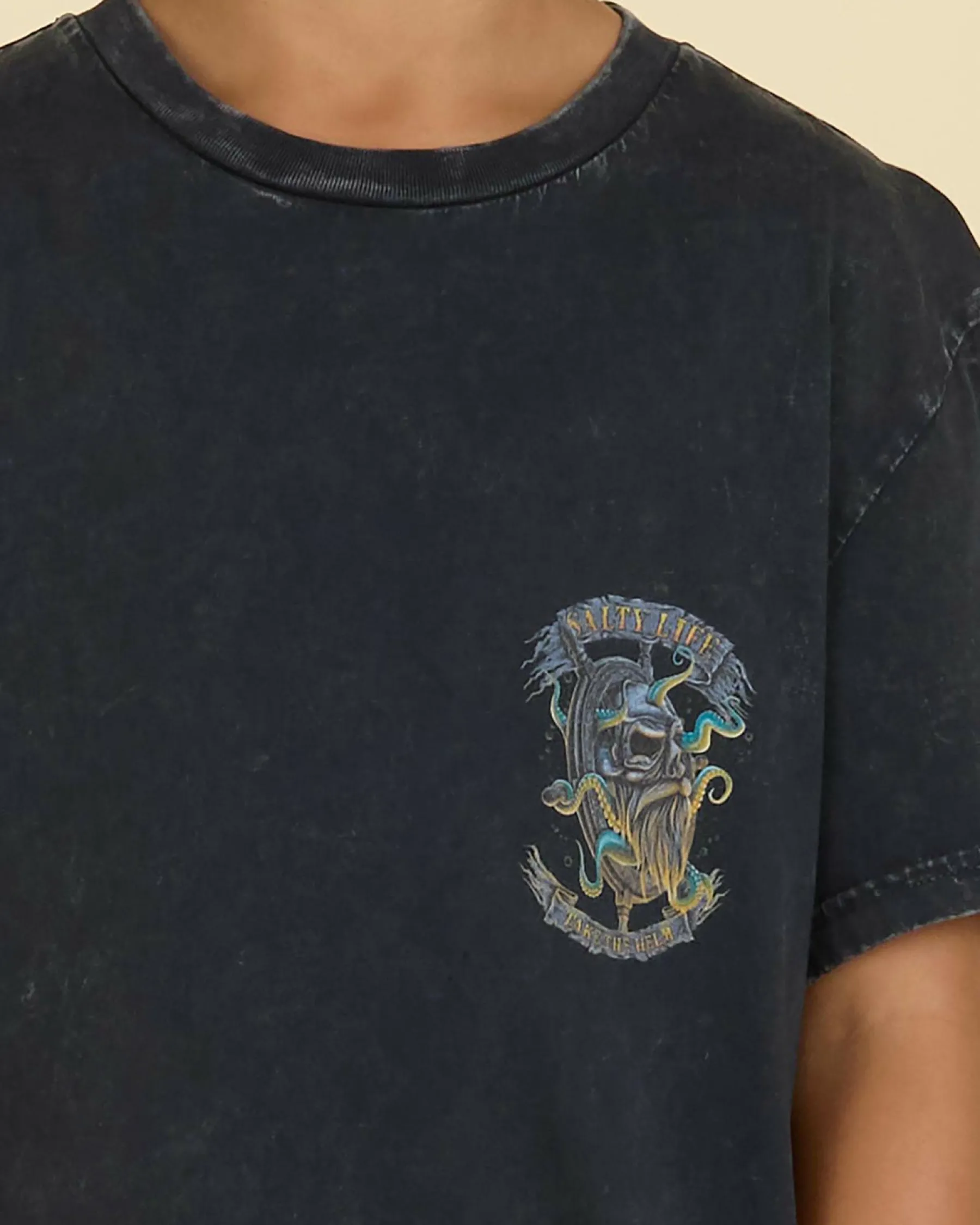 Tops & T-Shirts*Salty Life Boys' Servitude T-Shirt Black Acid