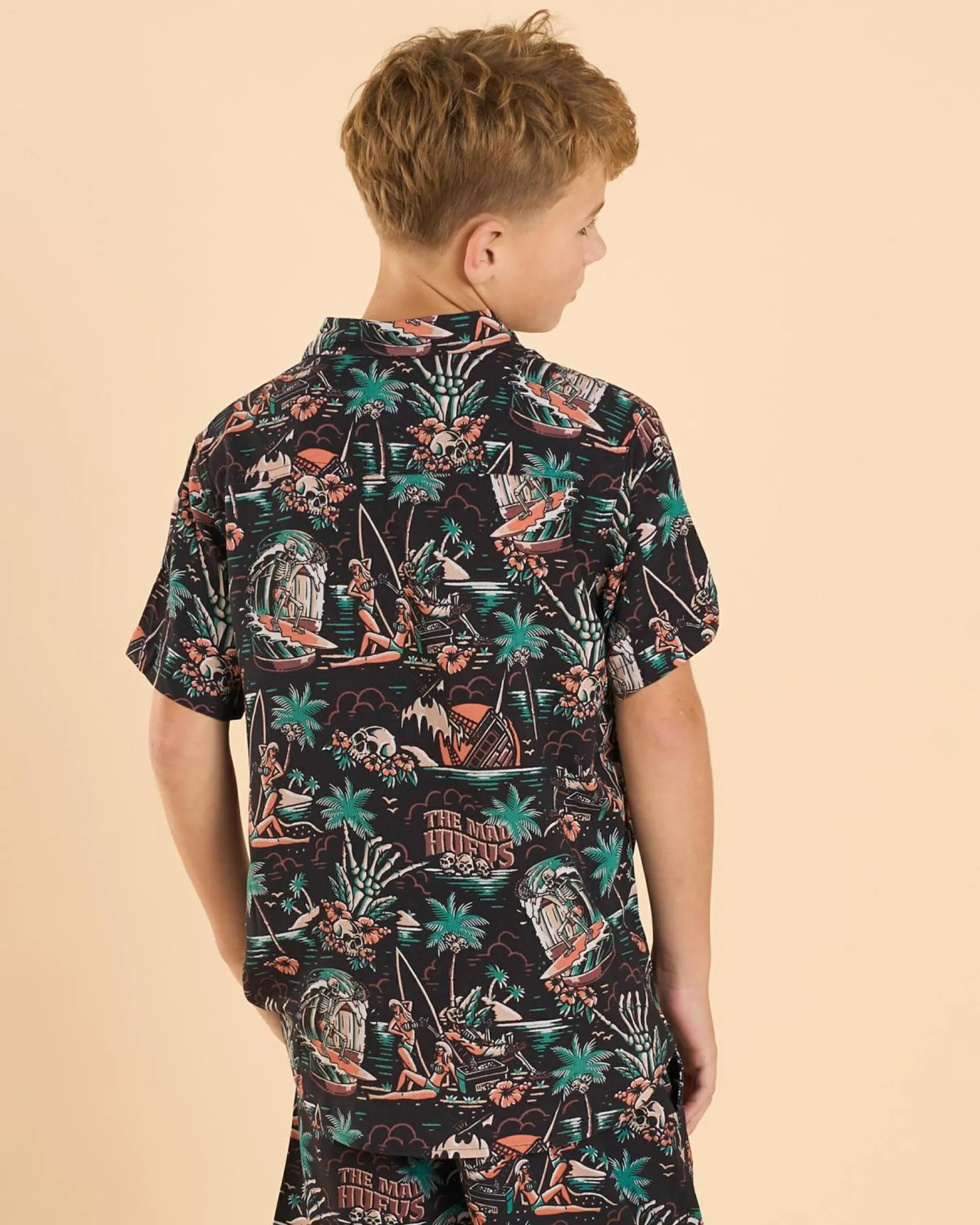 Tops & T-Shirts*The Mad Hueys Boys' She'll Be Right Short Sleeve Shirt Black