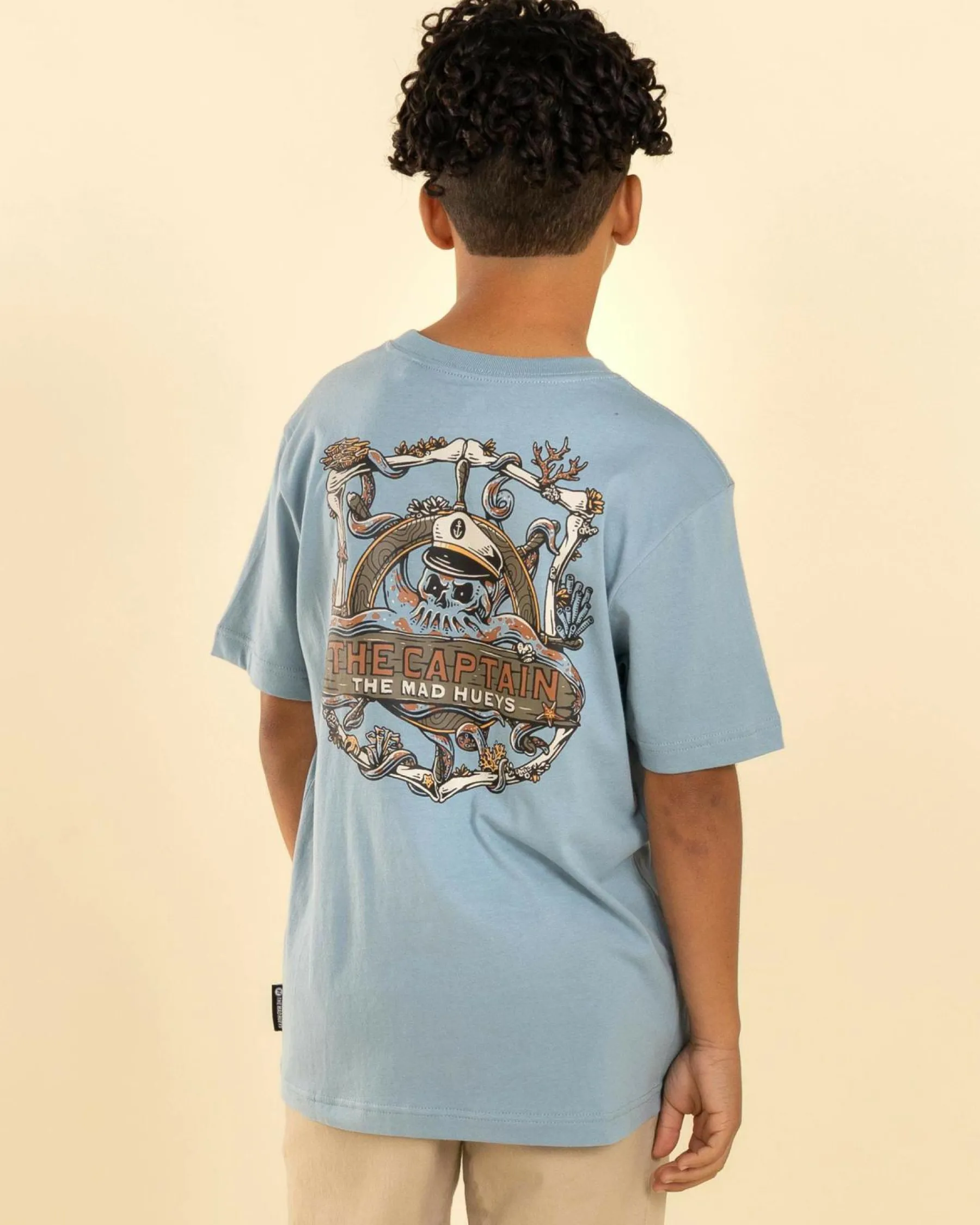 Tops & T-Shirts*The Mad Hueys Boys' The Sea Captain T-Shirt Steel Blue