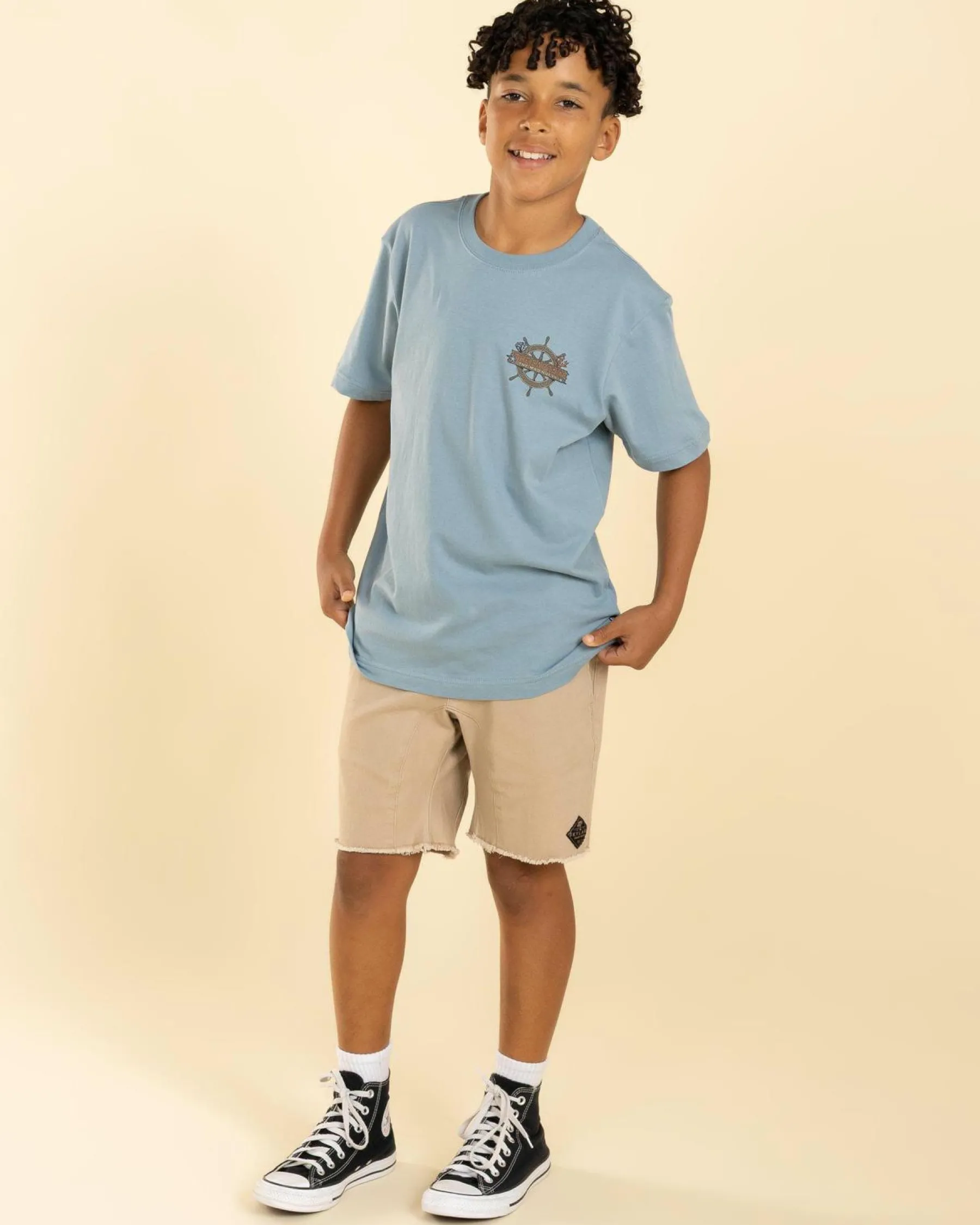 Tops & T-Shirts*The Mad Hueys Boys' The Sea Captain T-Shirt Steel Blue
