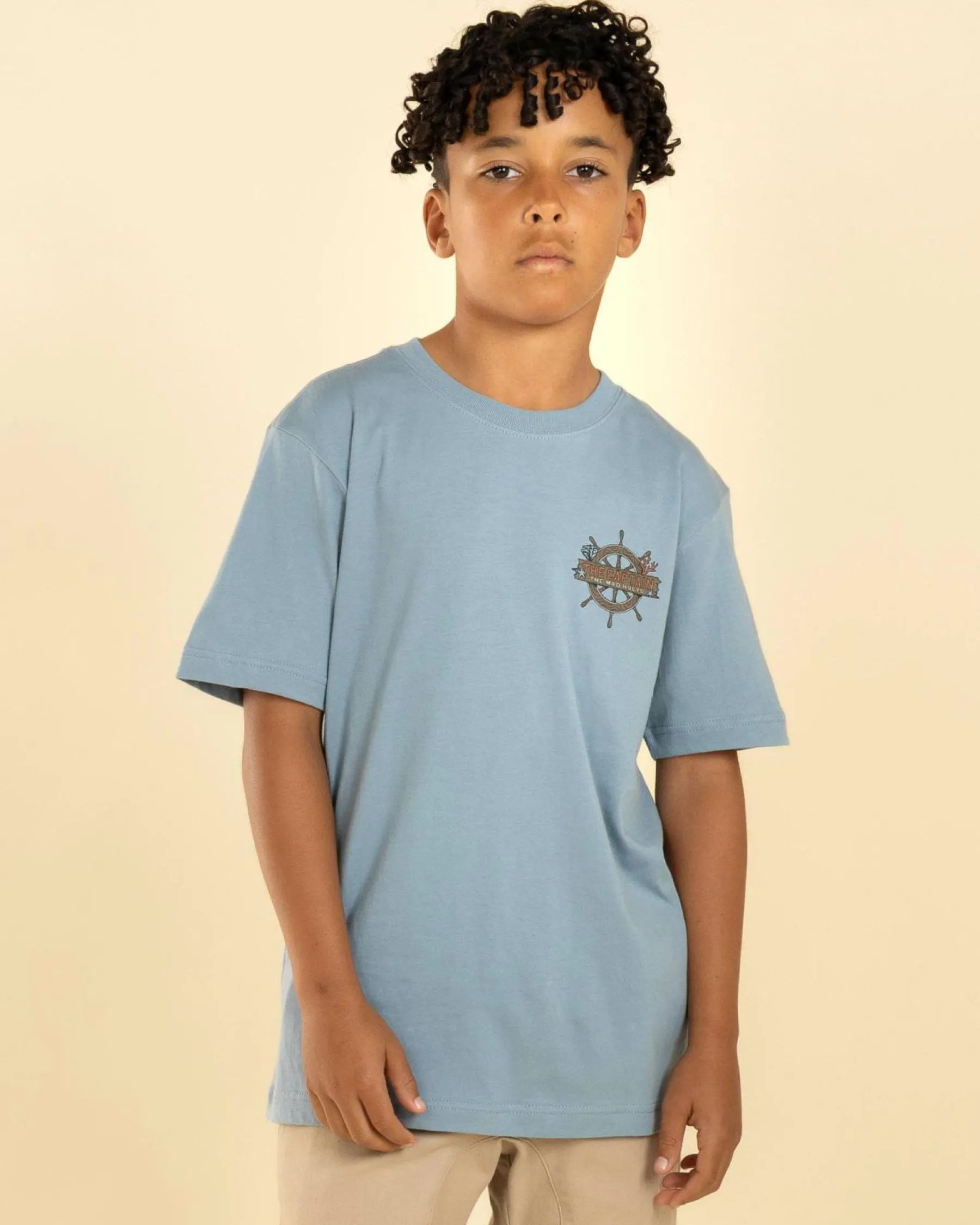 Tops & T-Shirts*The Mad Hueys Boys' The Sea Captain T-Shirt Steel Blue
