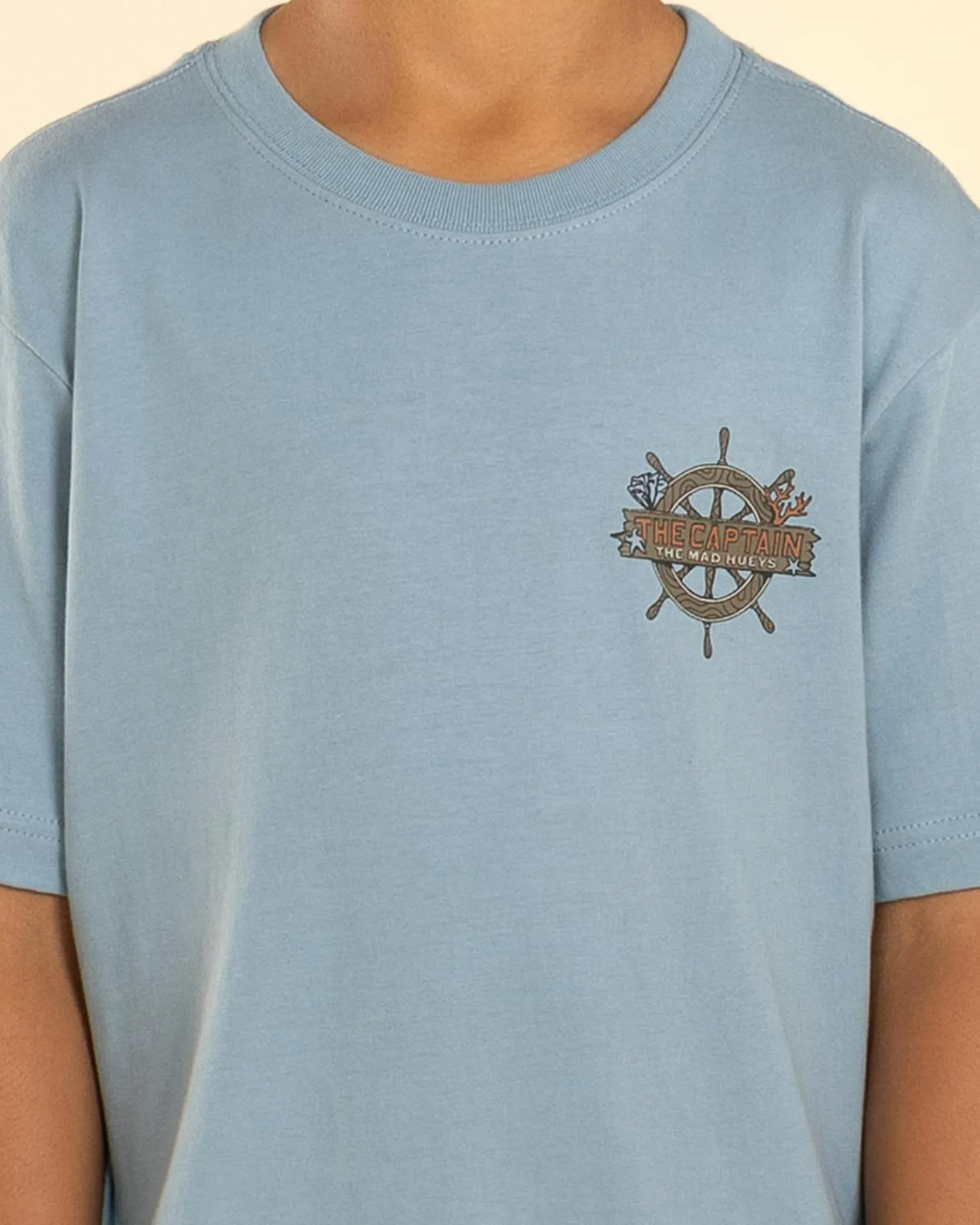 Tops & T-Shirts*The Mad Hueys Boys' The Sea Captain T-Shirt Steel Blue