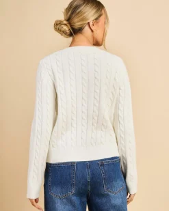 Knitwear|Jumpers & Hoodies*Luvalot Bristol V Neck Knit Jumper White