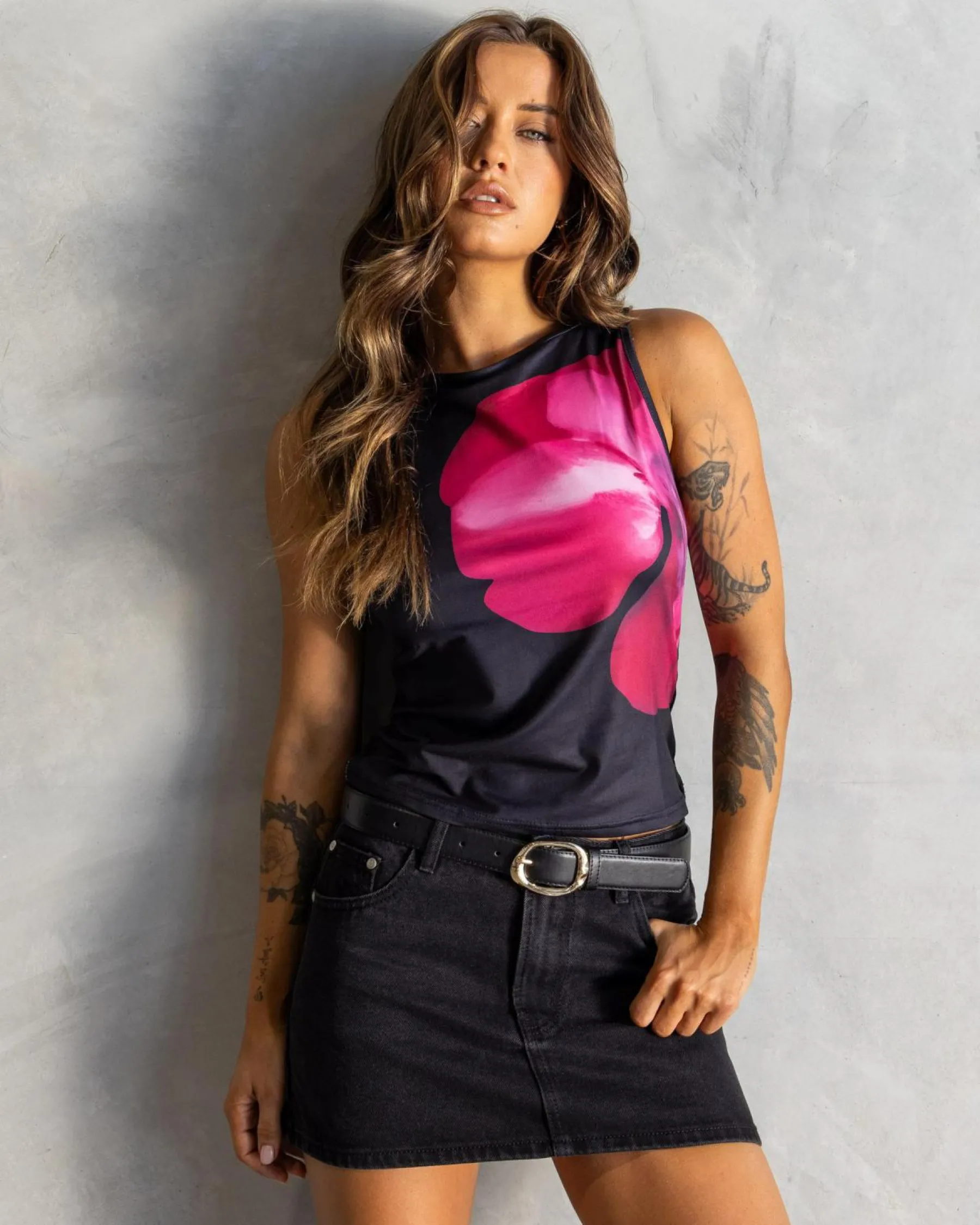 Tops*Mooloola Bryony Top Pink/black