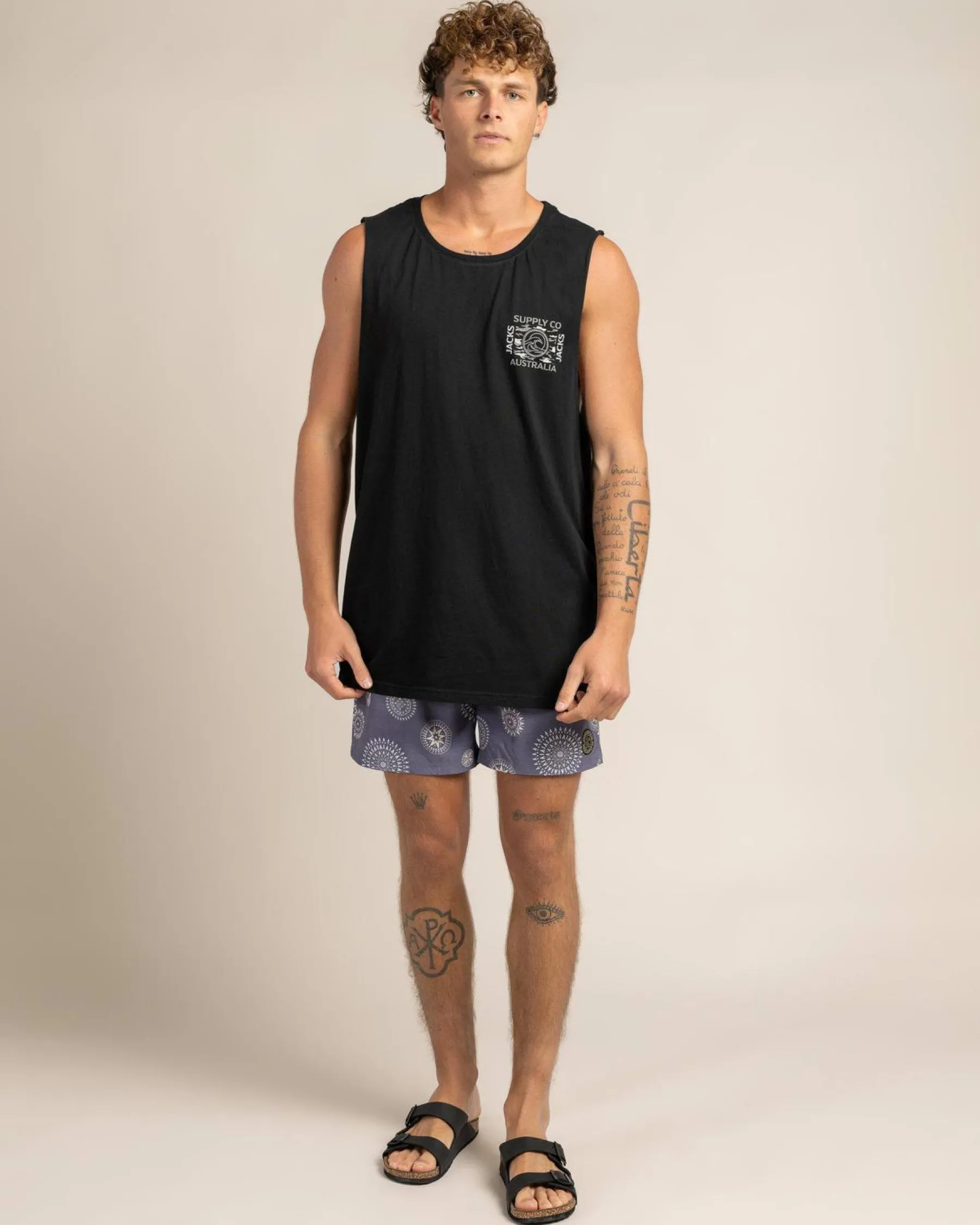 Tops & T-Shirts*Jacks Camoflow Muscle Tank Black