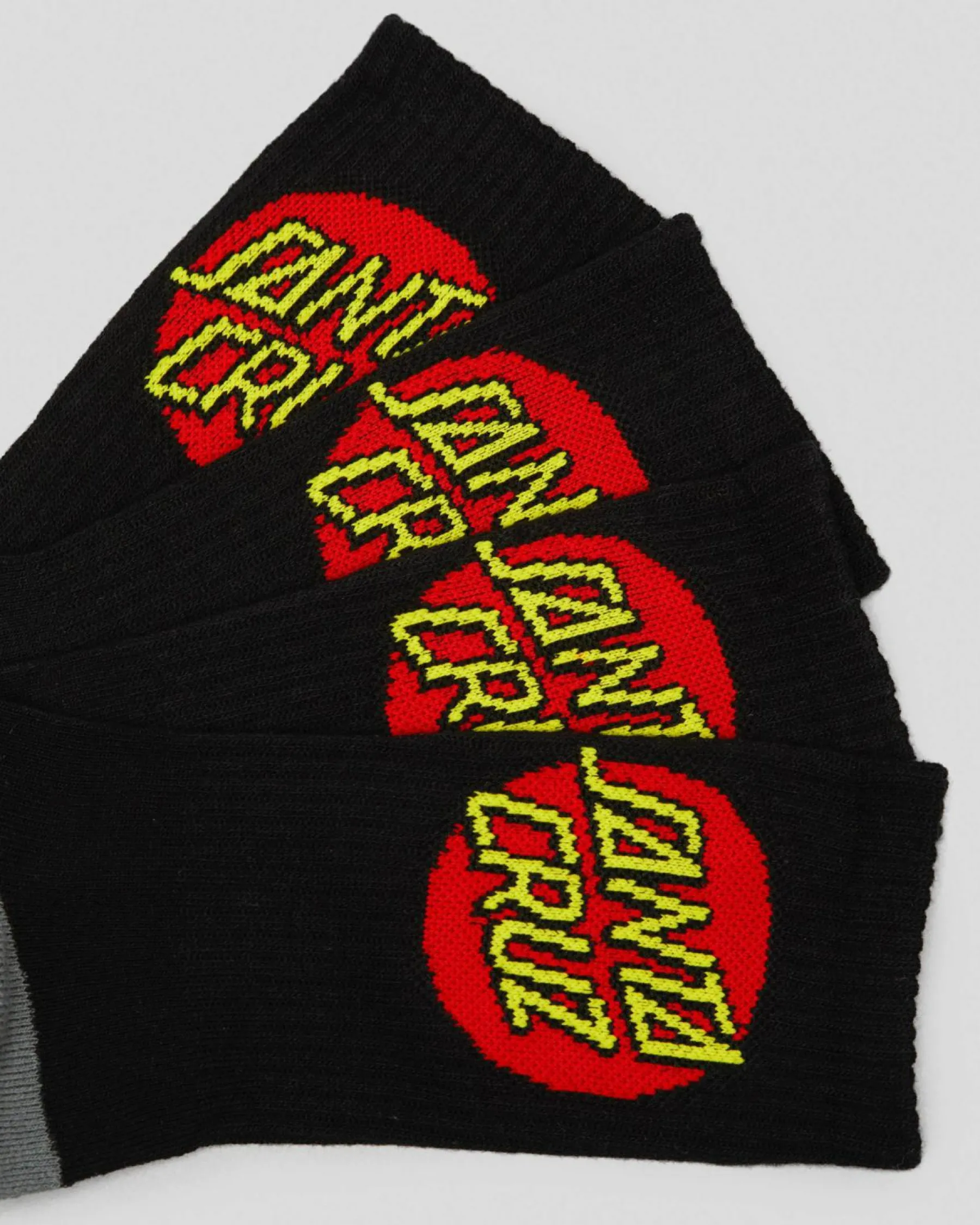 Socks*Santa Cruz Classic Dot Crew Socks 4 Pack Black