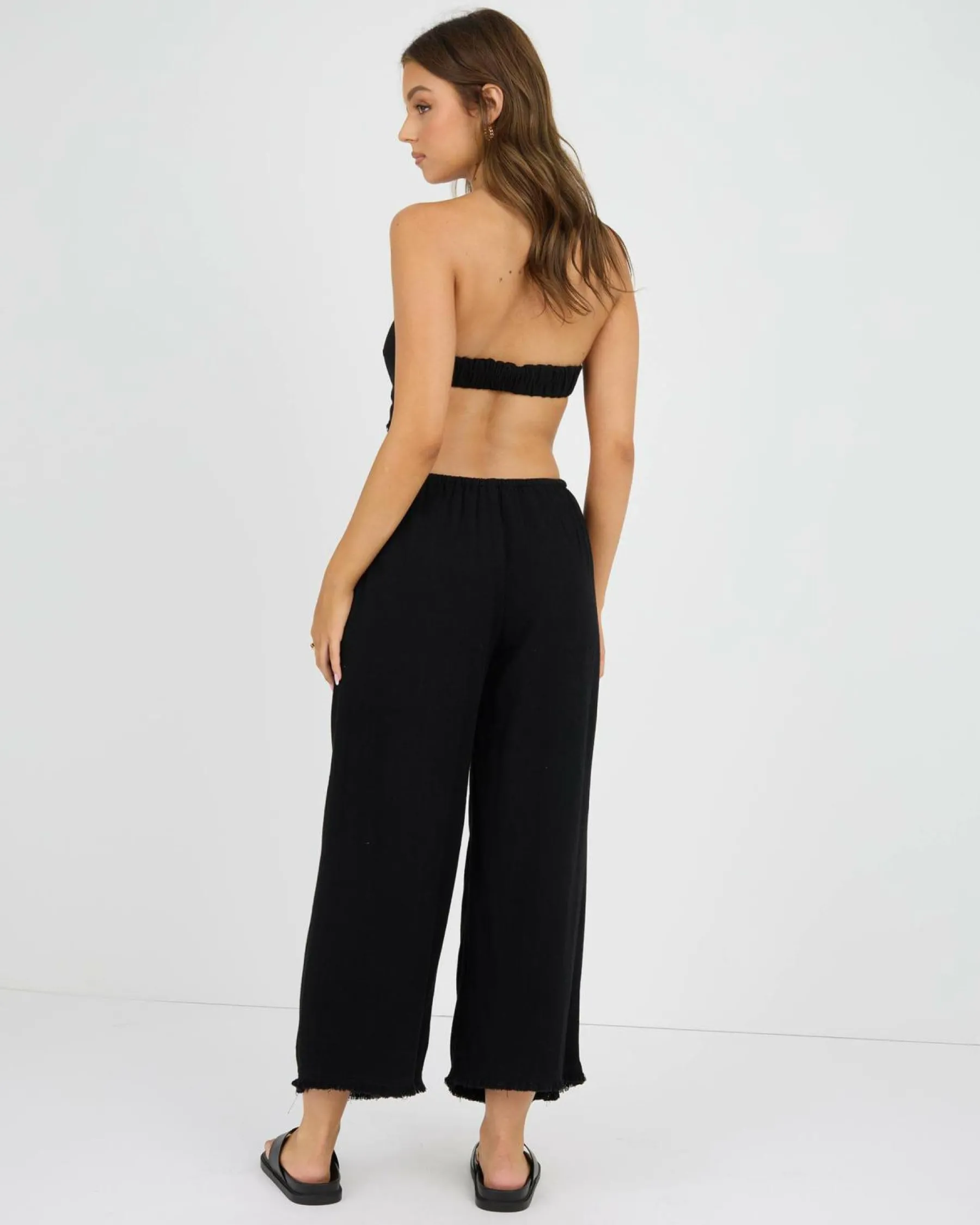 Sets|Linen Blend*Mooloola Cleo Dallis Pants Black